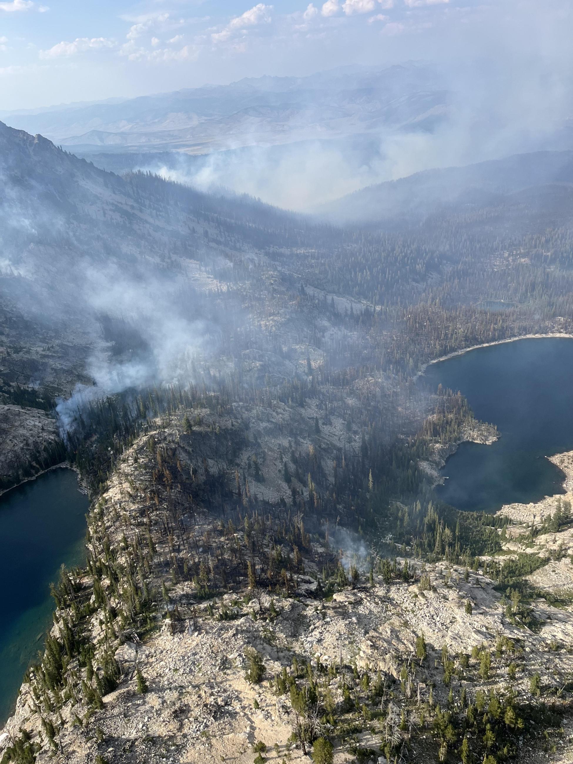 Aerial view of Bench Lakes 4 and 5, July, 19, 2024