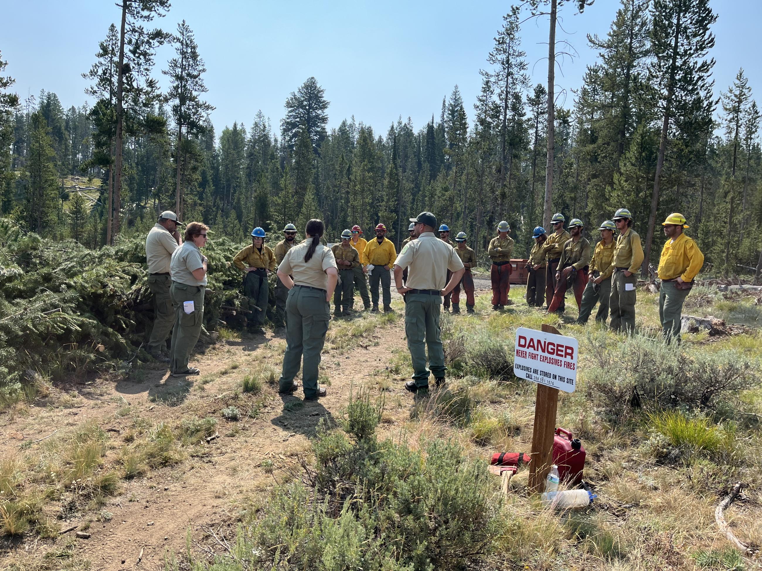 Intermountain Regional Forester Mary Farnsworth visits the Bench Lake Fire, July 23, 2024