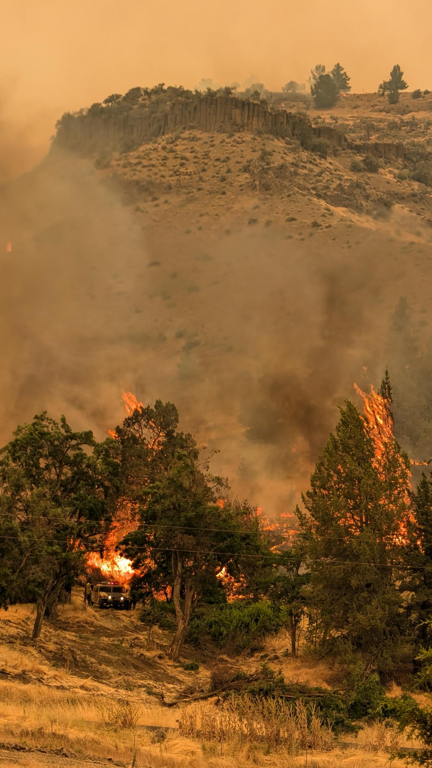 Firefighters on the front lines of the Lone Rock Fire