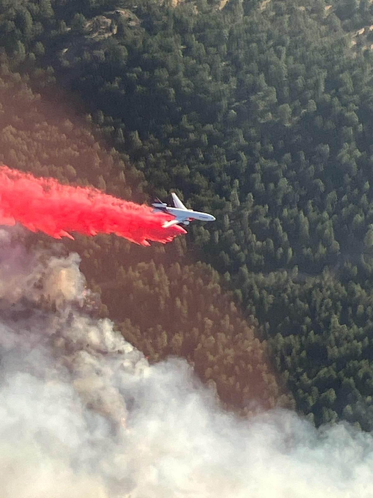 Retardant Drop from Air Tanker as seen from Air Attack 7-19-24