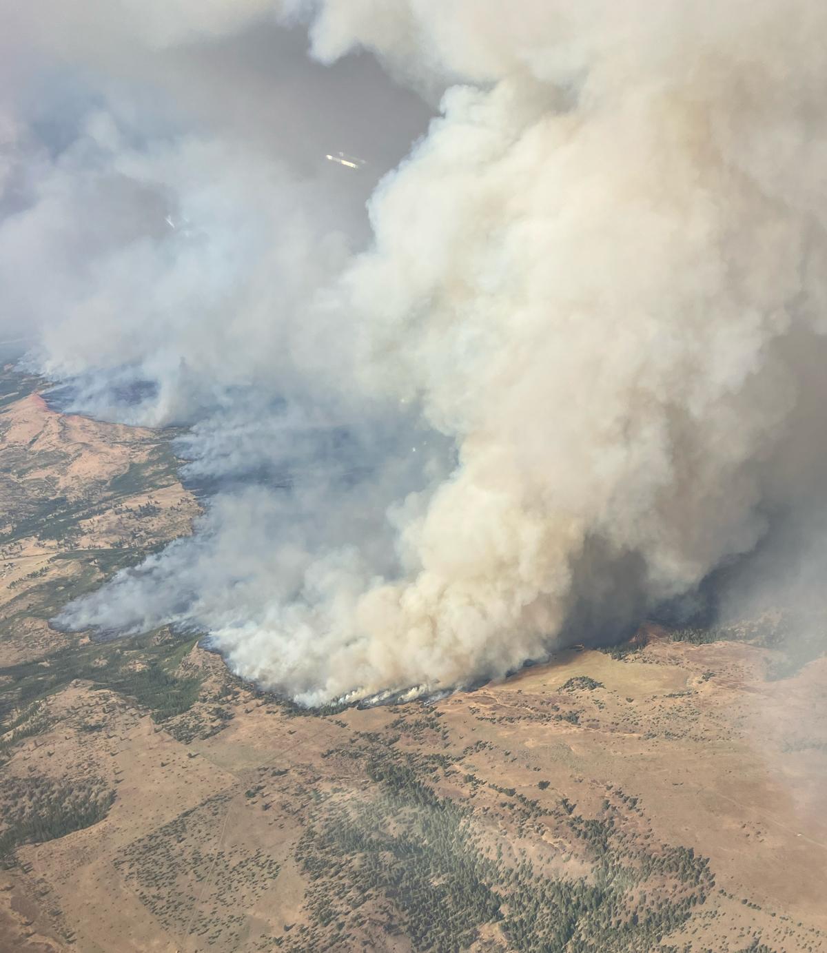 View of Lone Rock Fire 7-19 From Air Attack