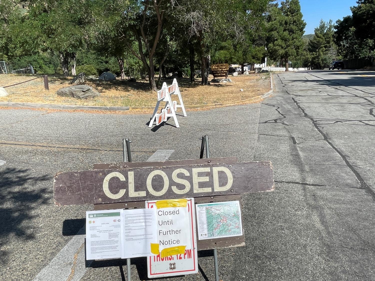 Applewhite Campground Closed Sign