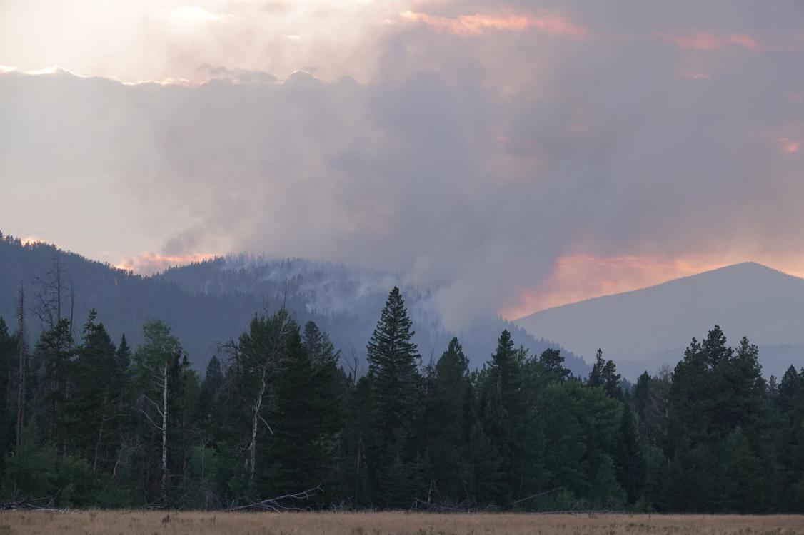 Large dark smoke over Black Mountain