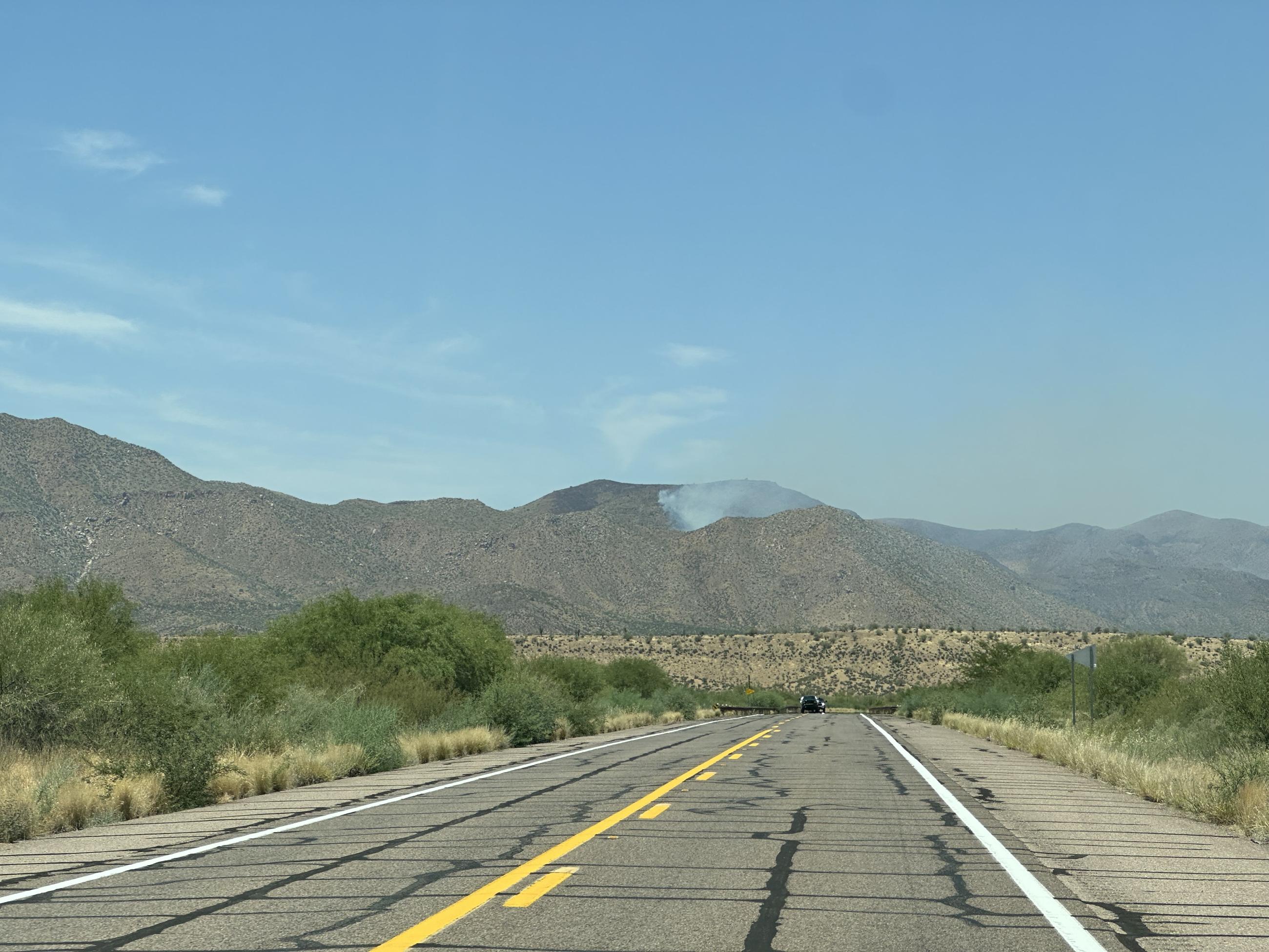 View of smoke from Hwy 188