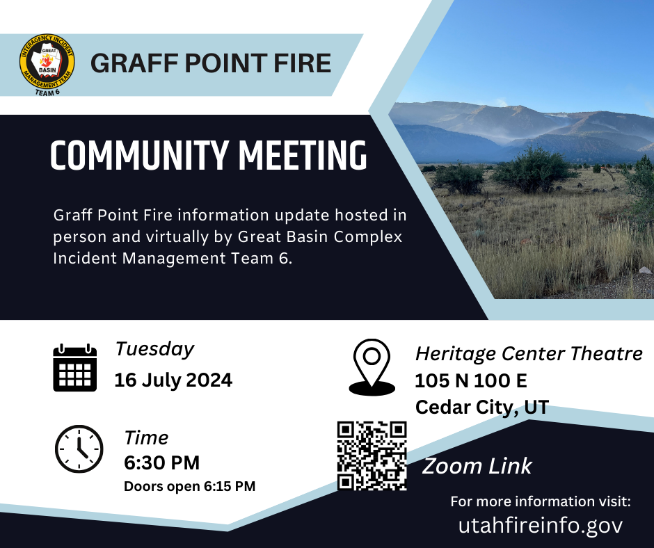 Community Meeting July 16, 2024 at 6:30 p.m. at the Heritage Center in Cedar City, UT