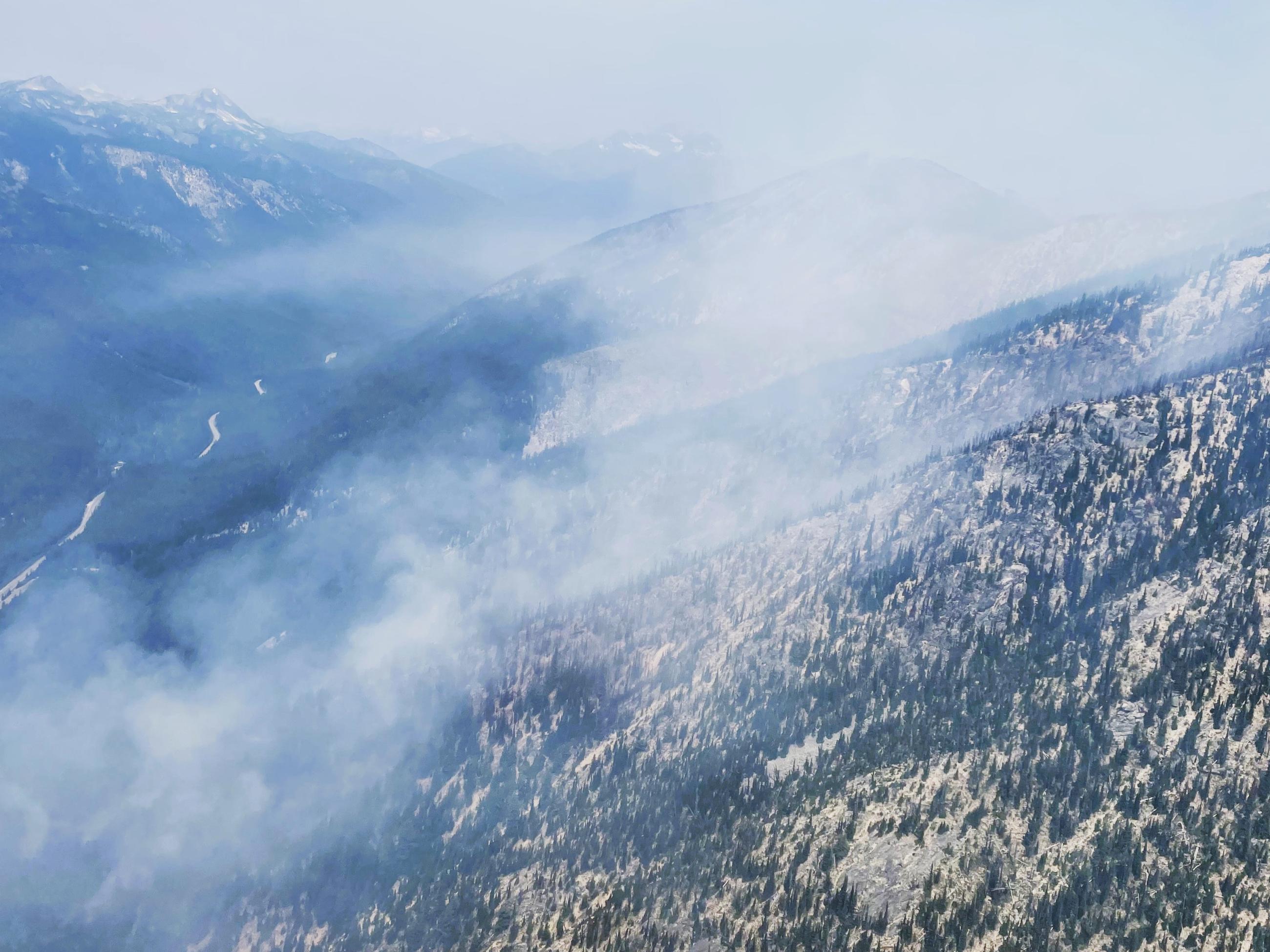 Photo: Smoke rises above the Easy Fire on July 18, 2024 in the Methow Valley in north central Washington. Source: USFS