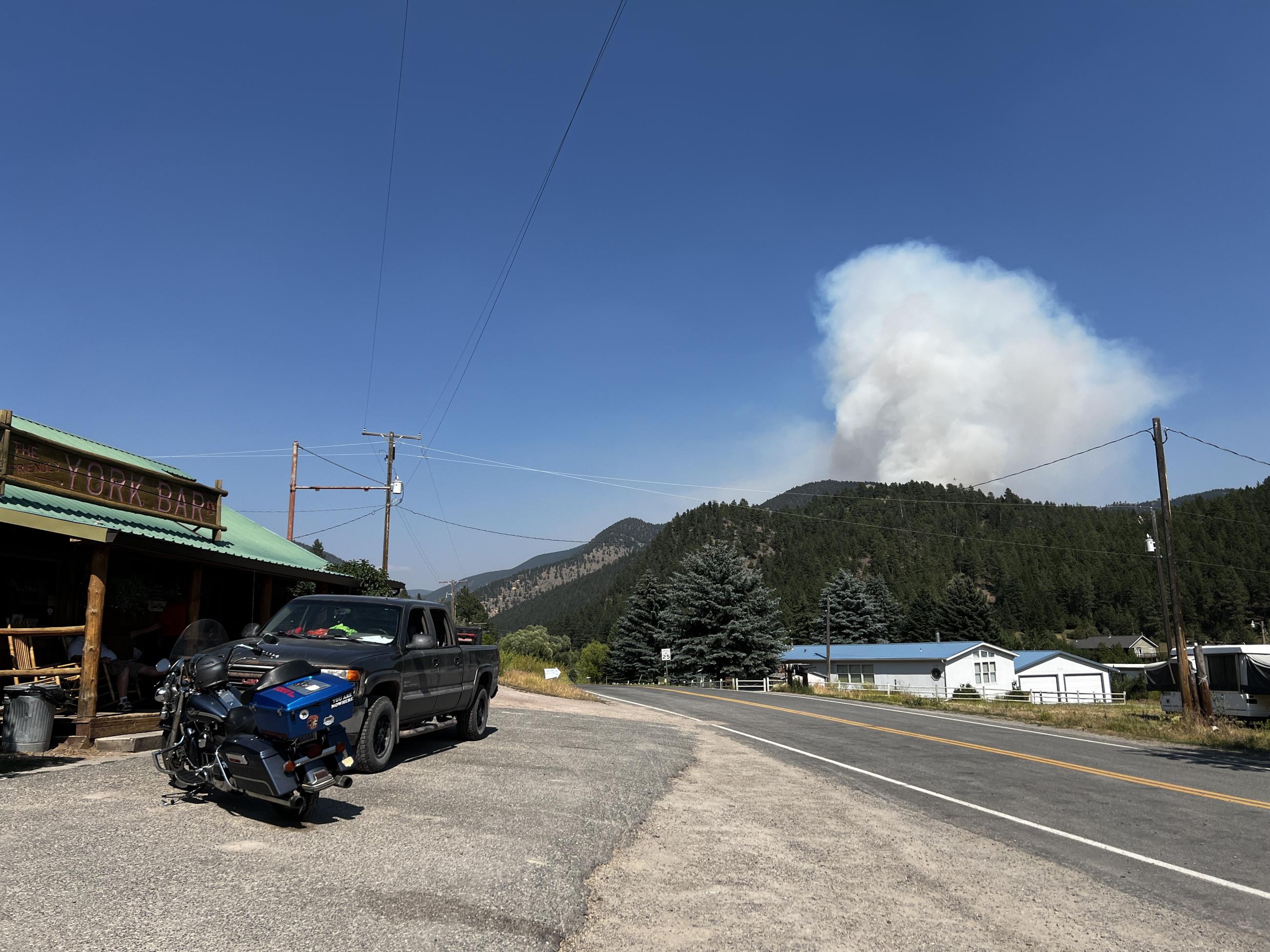 Smoke plume seen from York, MT