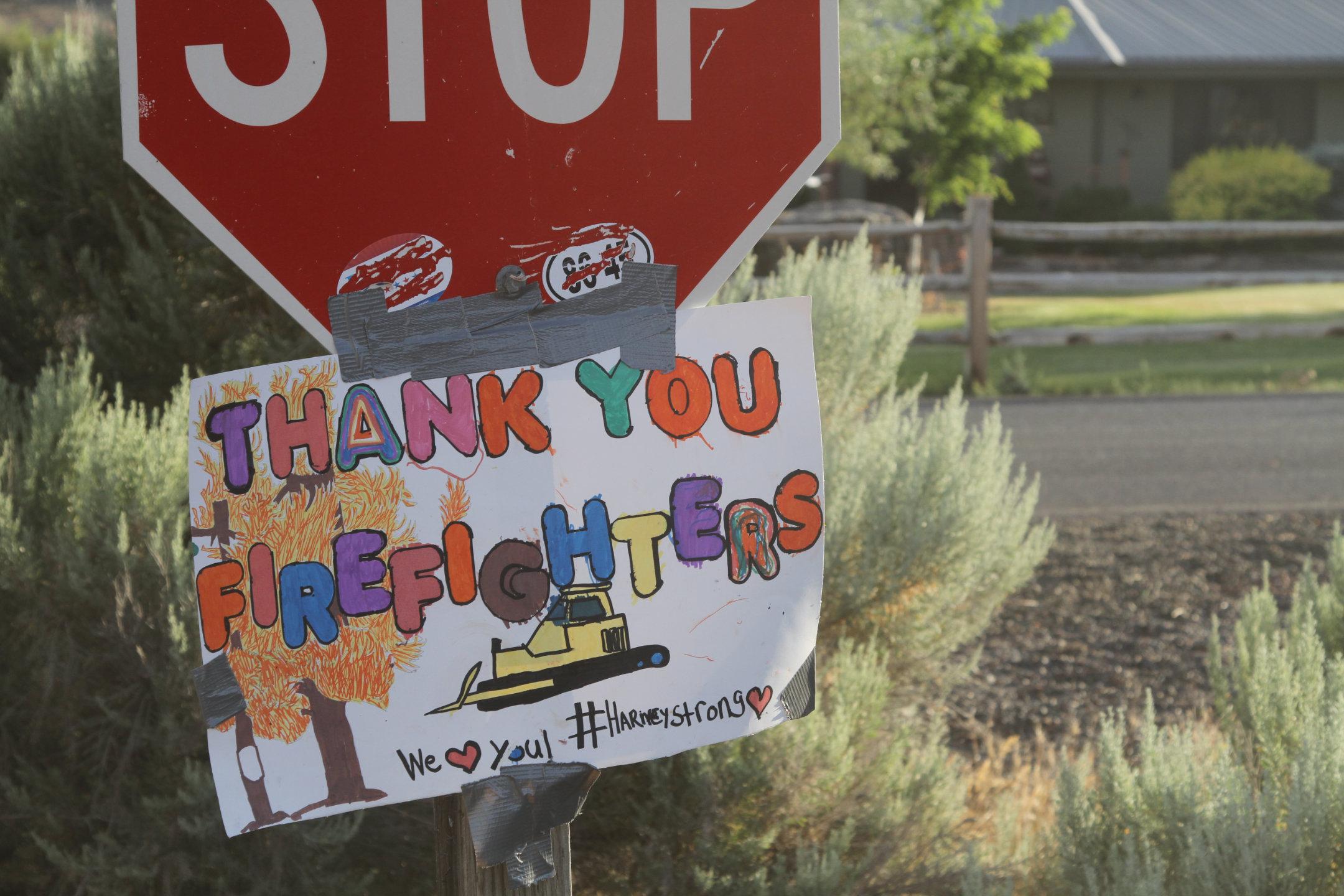 Thank You Firefighters Sign