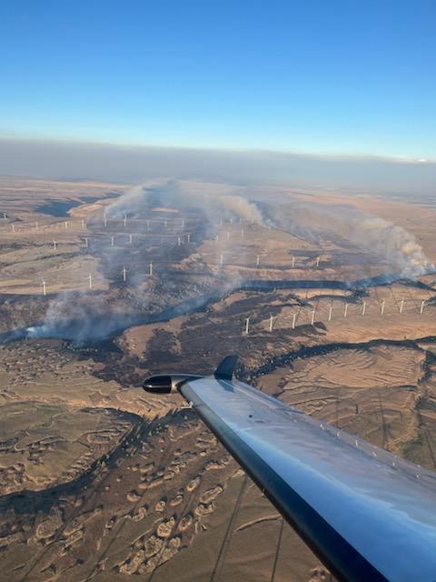 07-22-24 Aerial view of Big Horn Fire and Windmills 