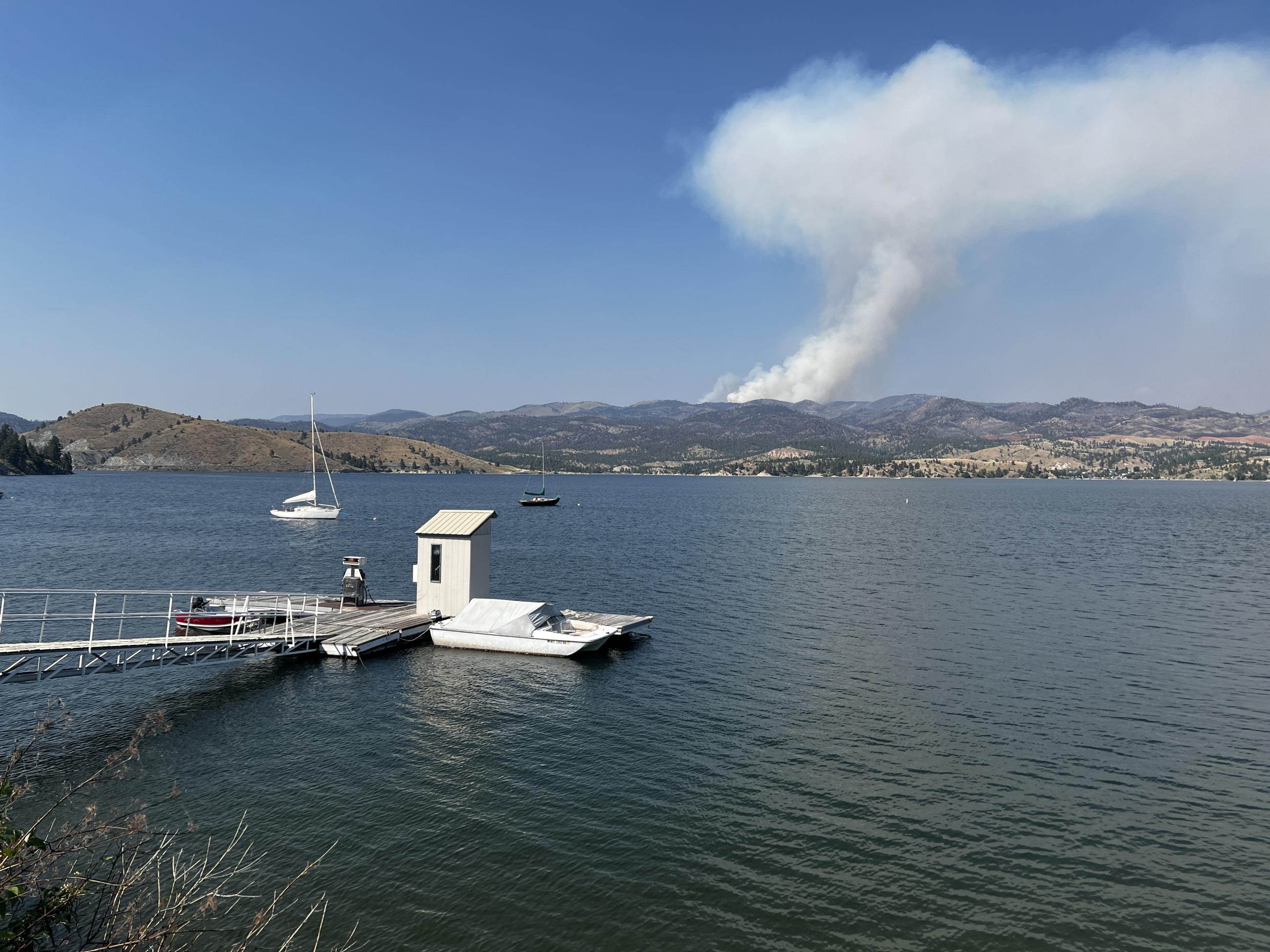 Smoke plume as a result of tactical firing operations performed on the north portion of the Horse Gulch. - July 16, 2024