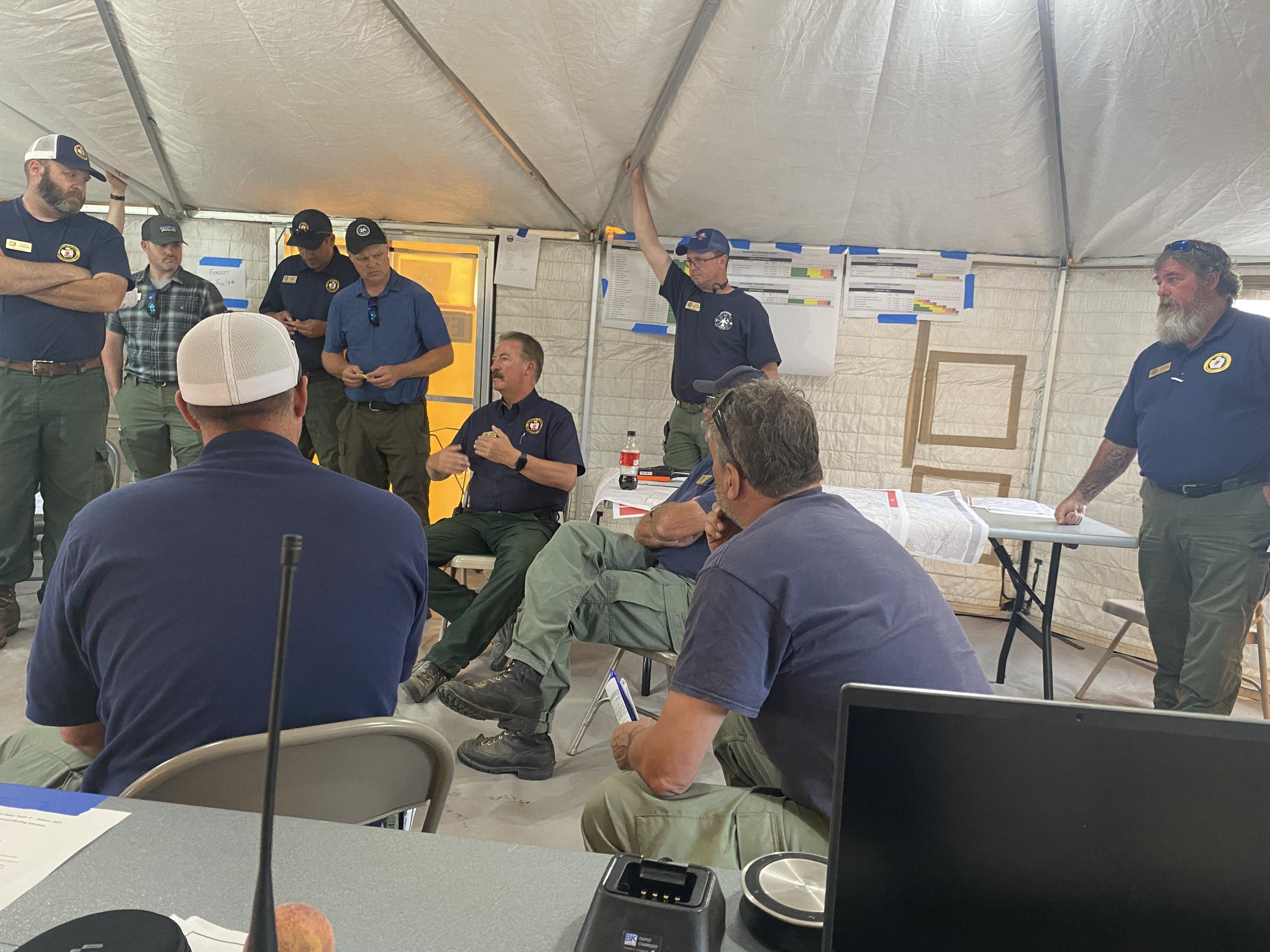 Pre-planning meeting on the Speirs Fire.