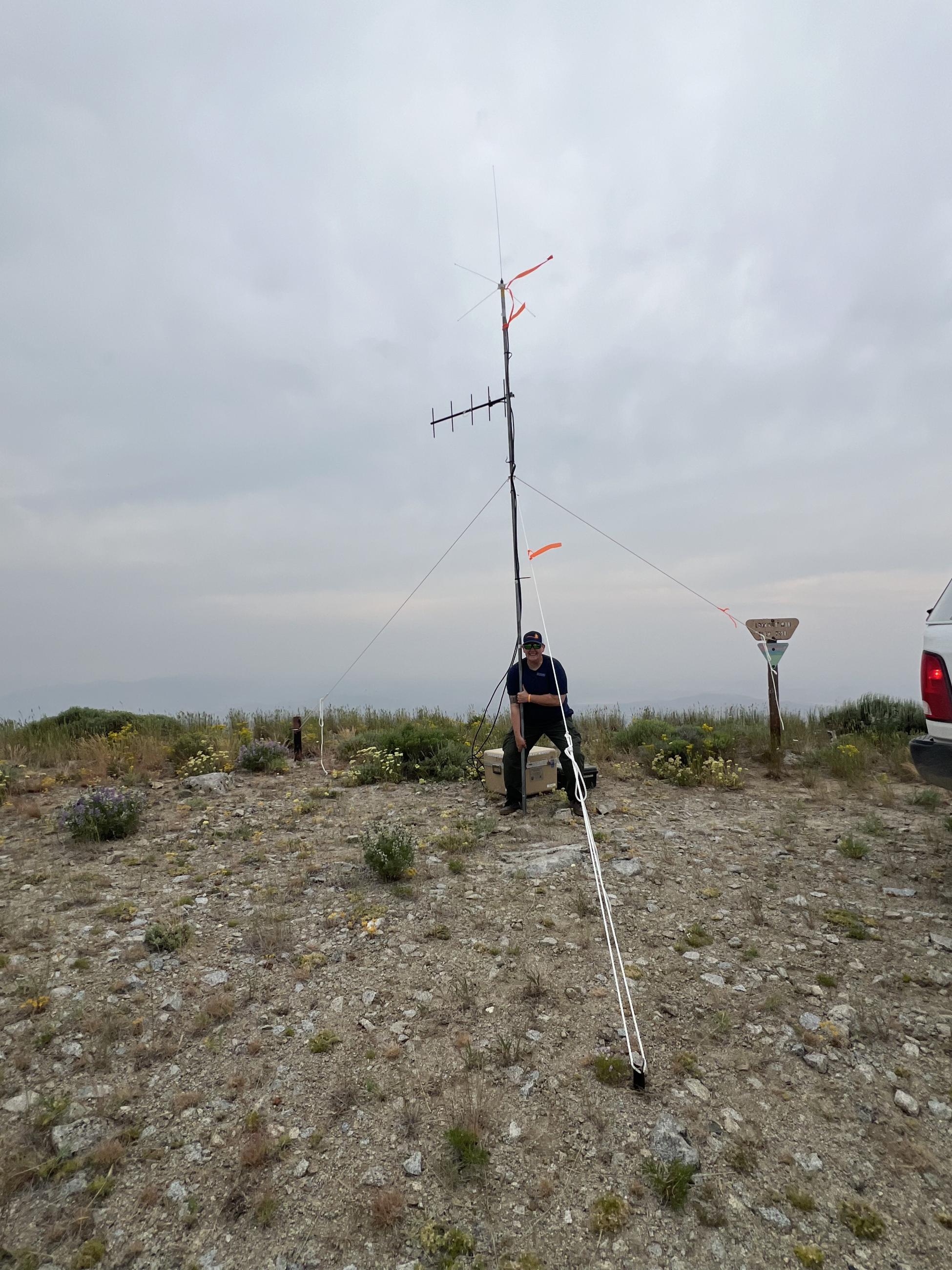 Communications Technician with repeater on Lookout Mountain 7-18-2024