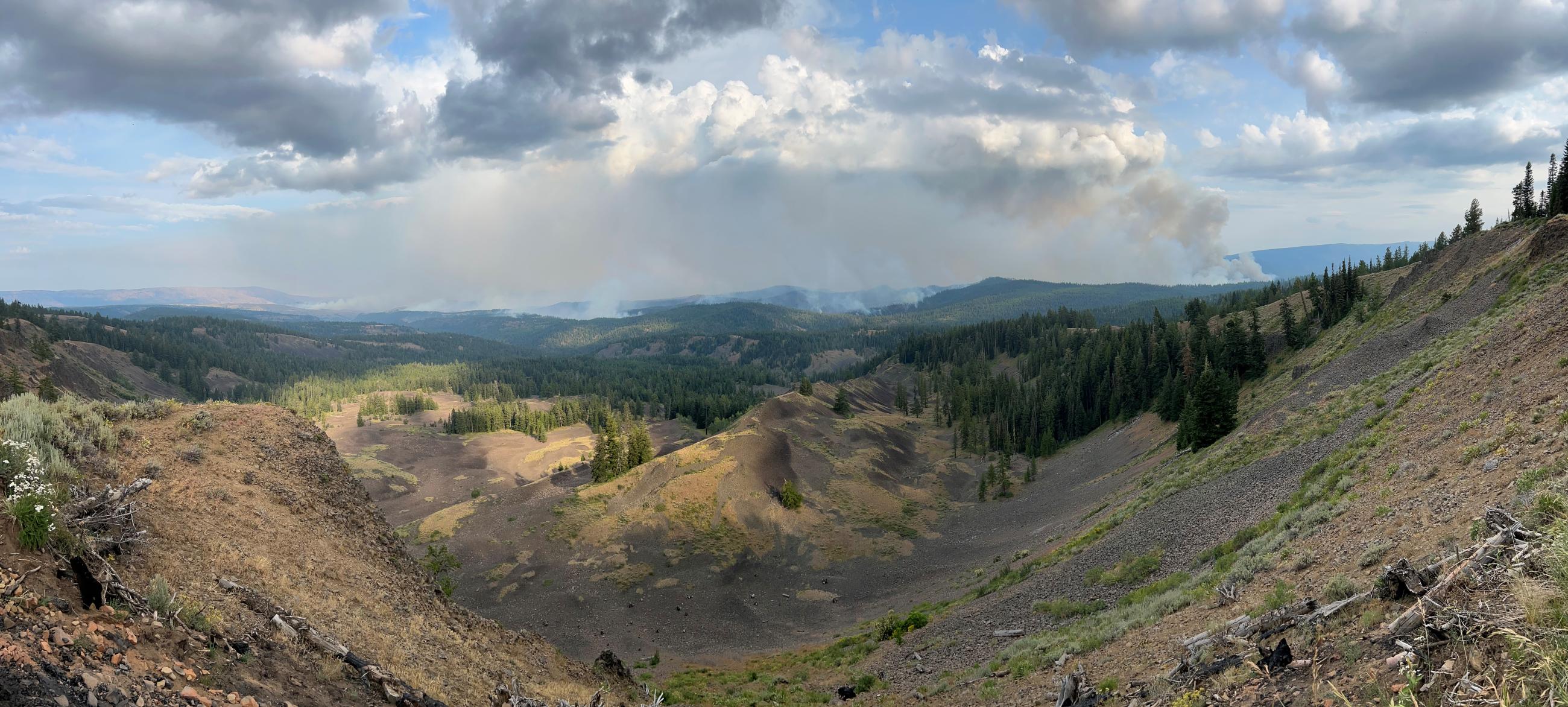 Light Smoke from Firing Operations off Bethel Ridge 