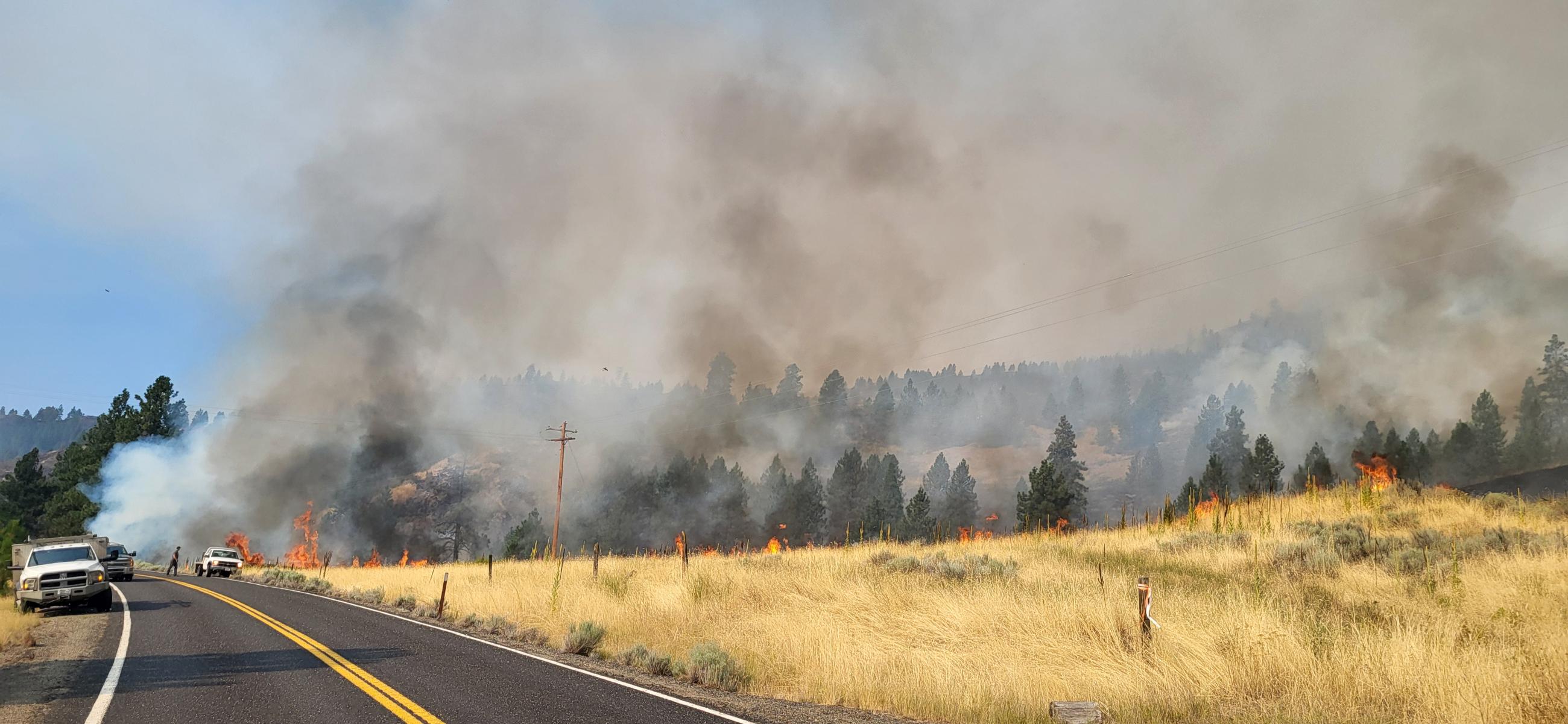 Holding fire along roadway