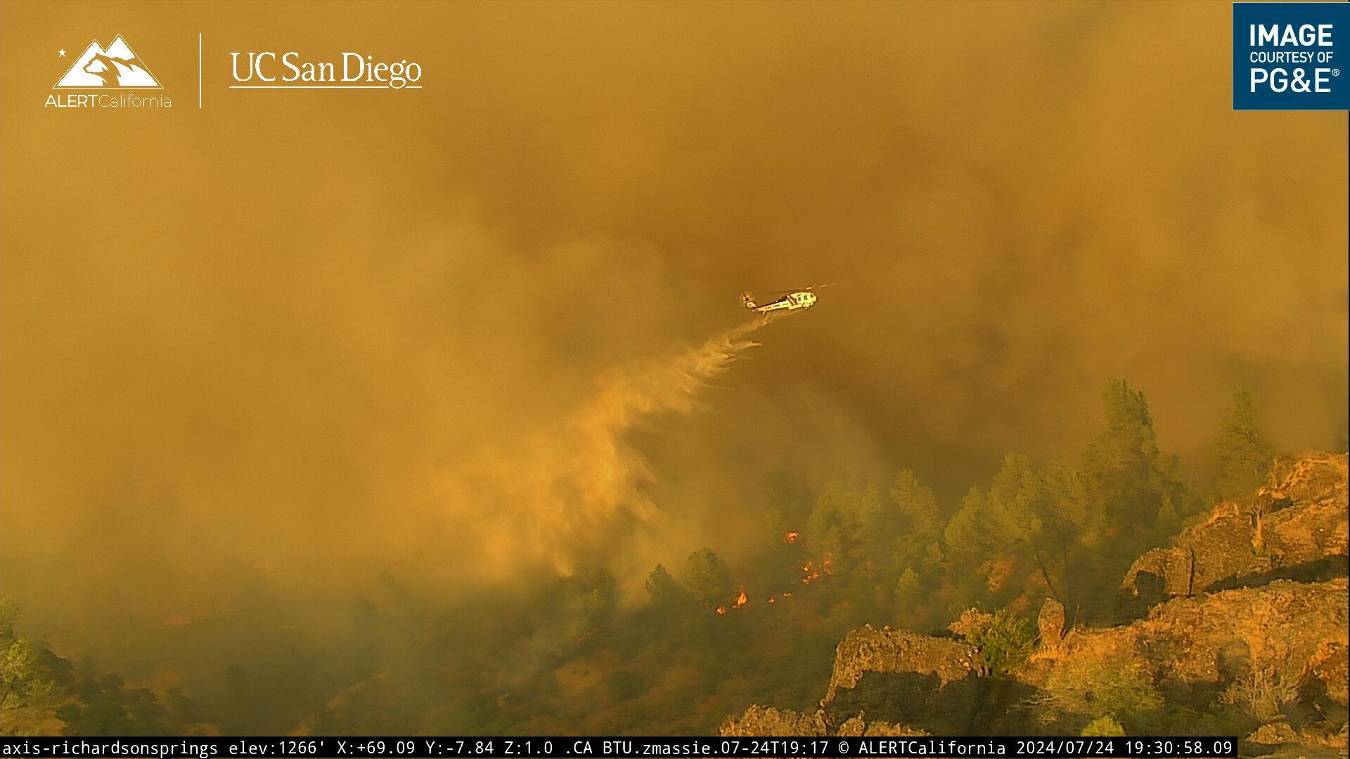 PG&E Camera of Helicopter Dropping Water