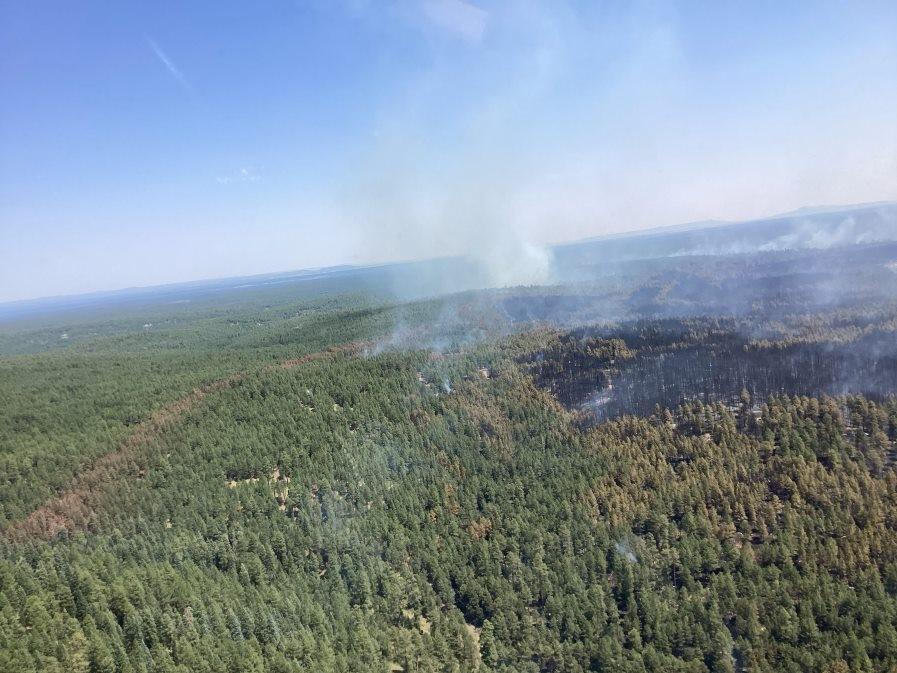 View of the Pius Fire from a helicopter.