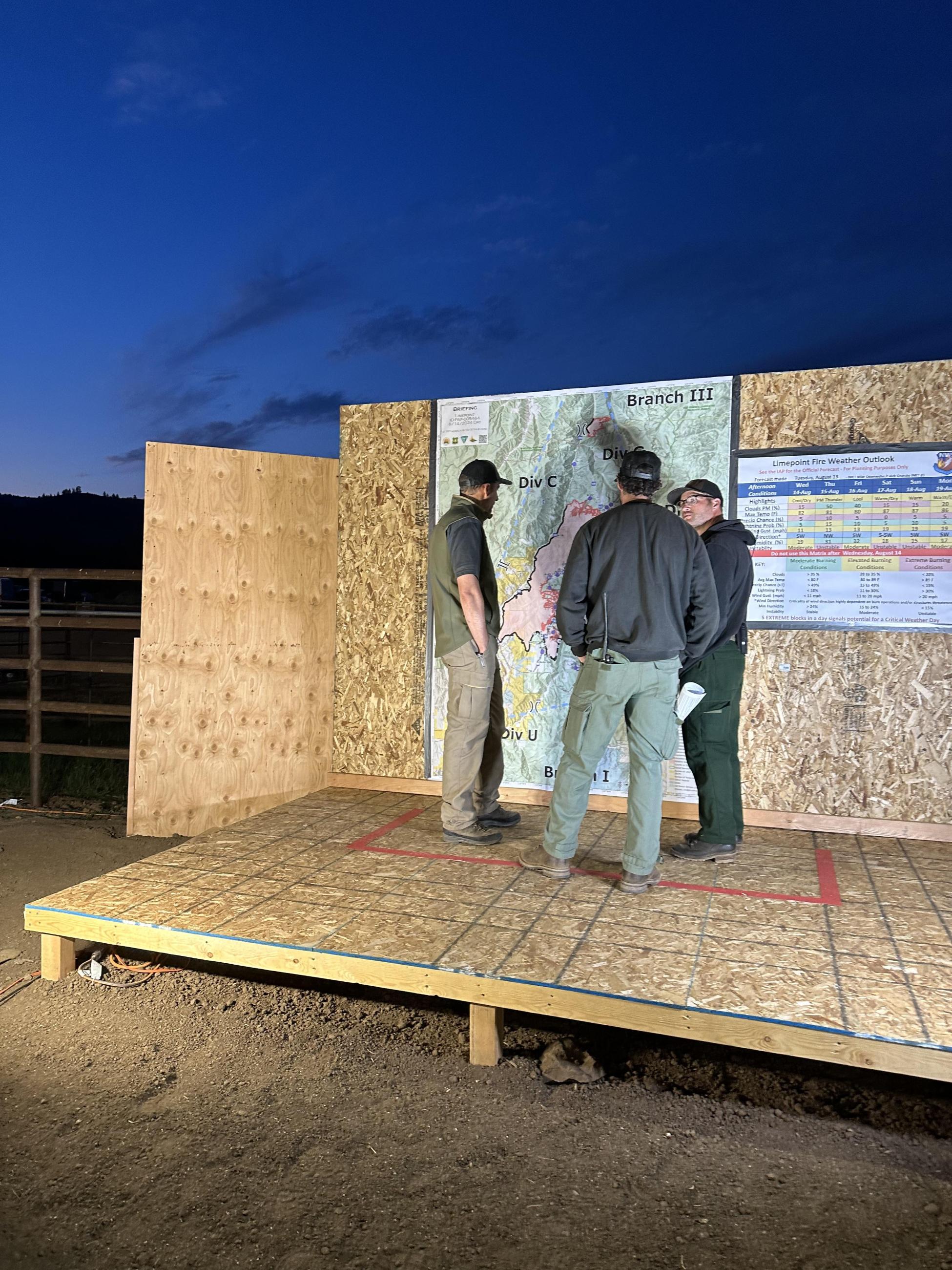 Limestone Morning Briefing at Council Incident Command Post, August 13, 2024