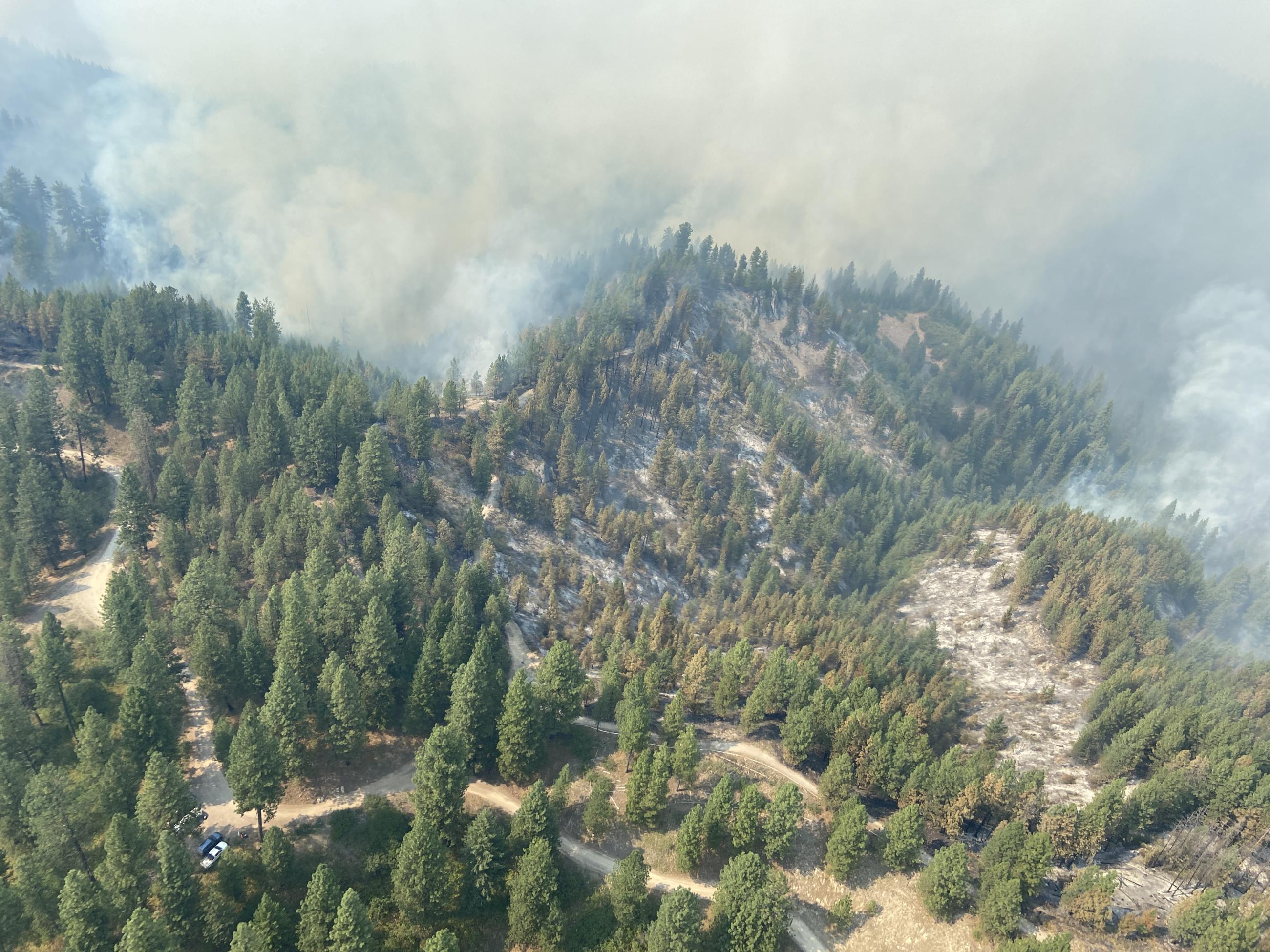 An Aerial View of Smoke on the Bulldog Fire on 8/12