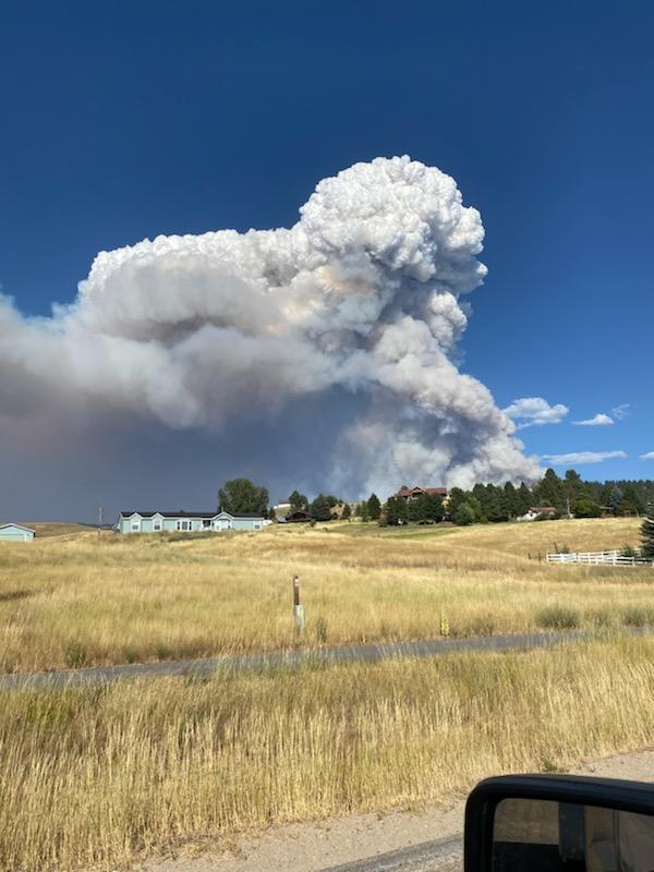 Large Pyrocumulous Cloud Rises from Wapiti Fire on Thursday, August 22