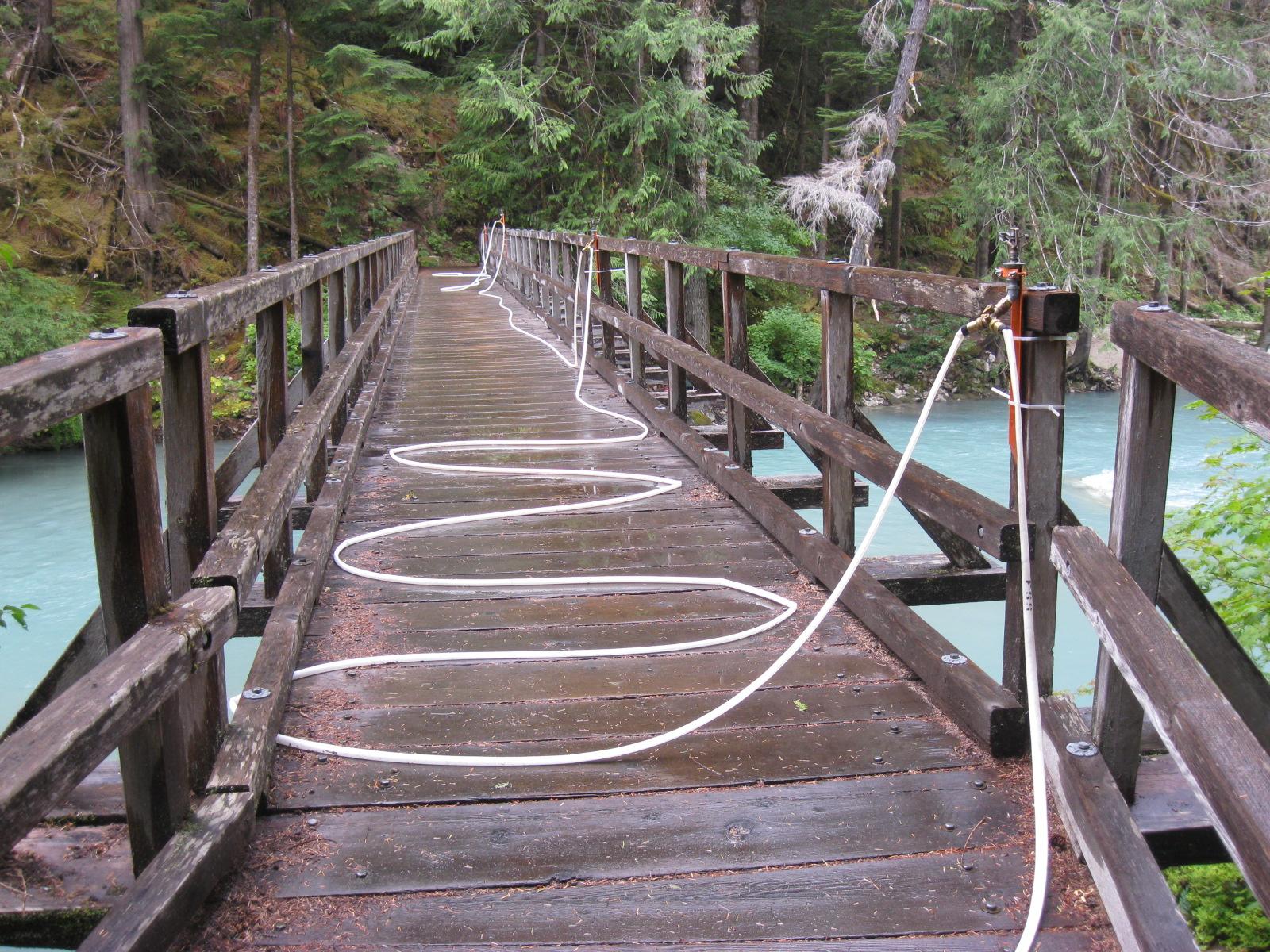 The Thunder Creek Bridge protected by sprinklers 8/10/24