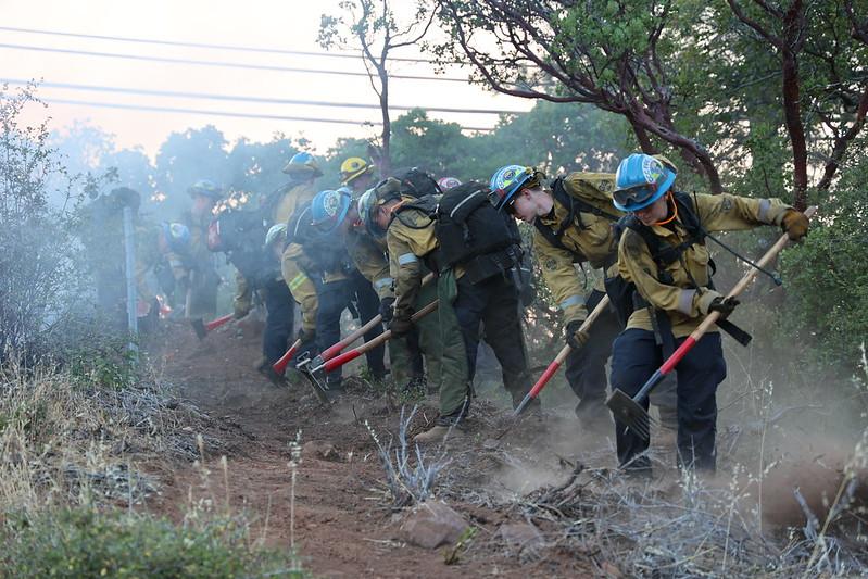 Crews Digging Handline on Park Fire