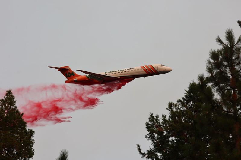 Dropping retardant on the Park Fire