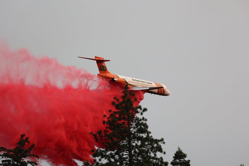 Dropping retardant on the Park Fire