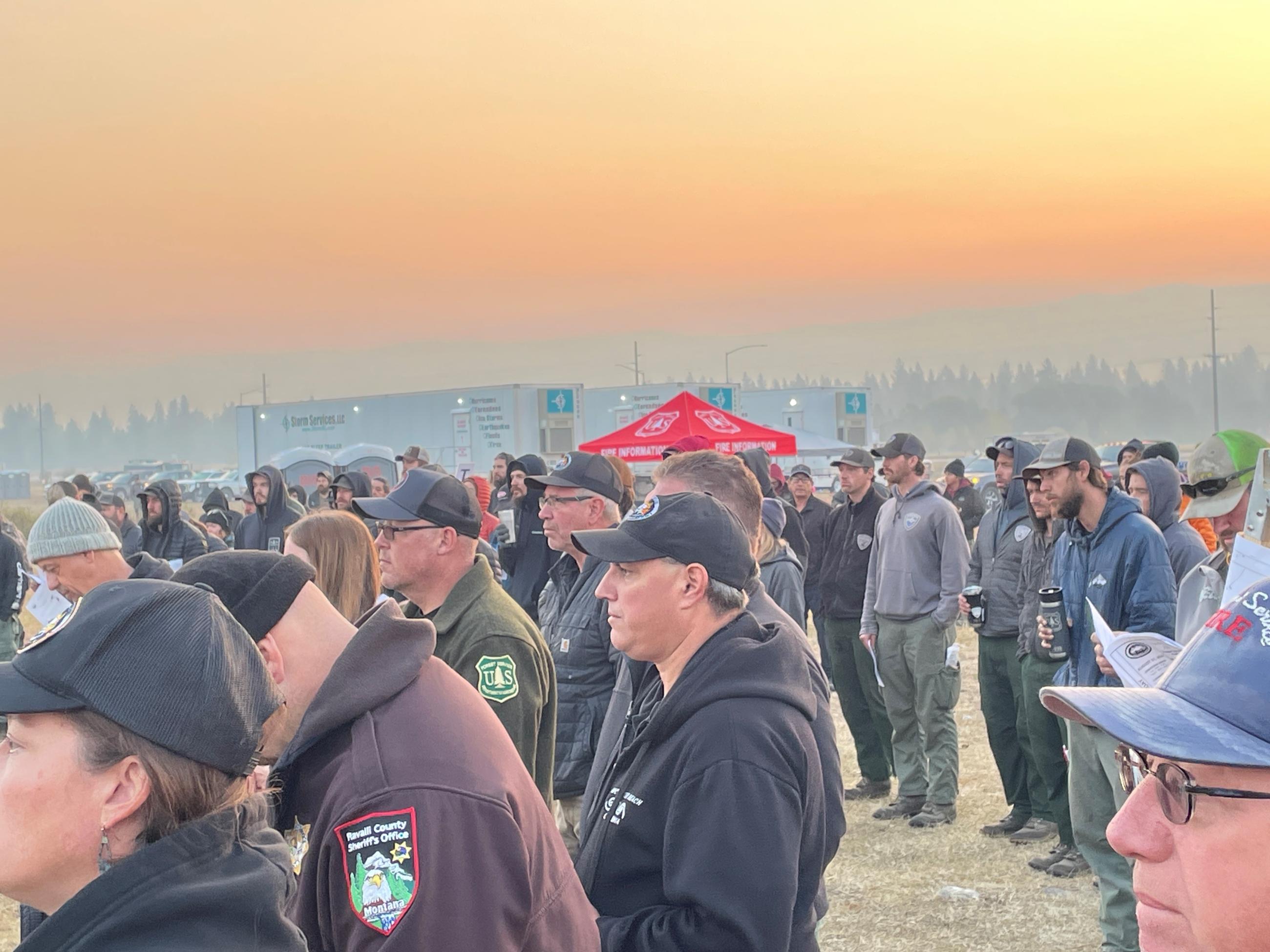 Morning Briefing at Incident Command Post 