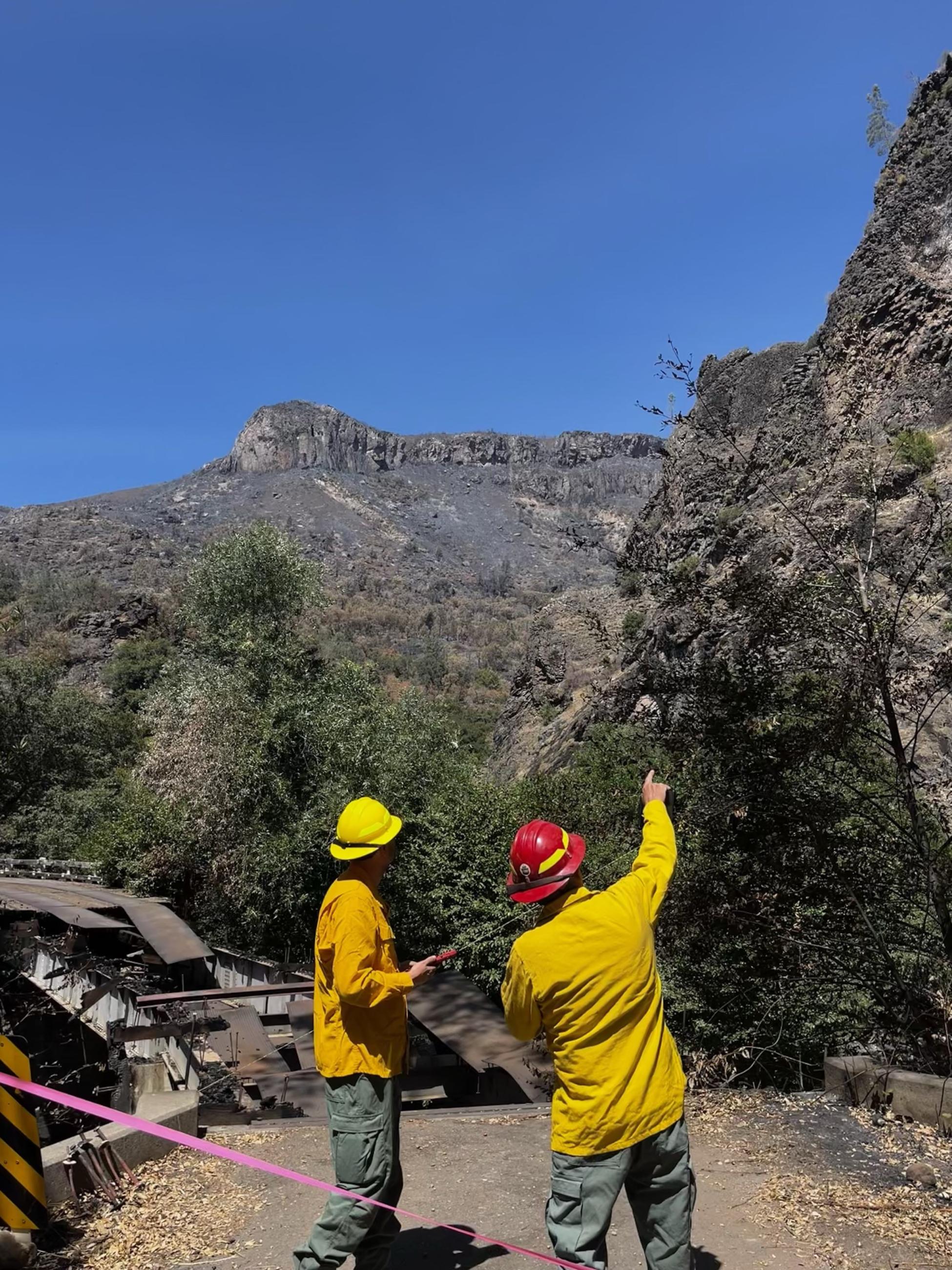 Image showing BAER Specialists Assess Black Rock Bridge Along FS Road 28N29 in Park Burn Area