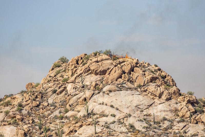 Bartlett Fire in rocky terrain