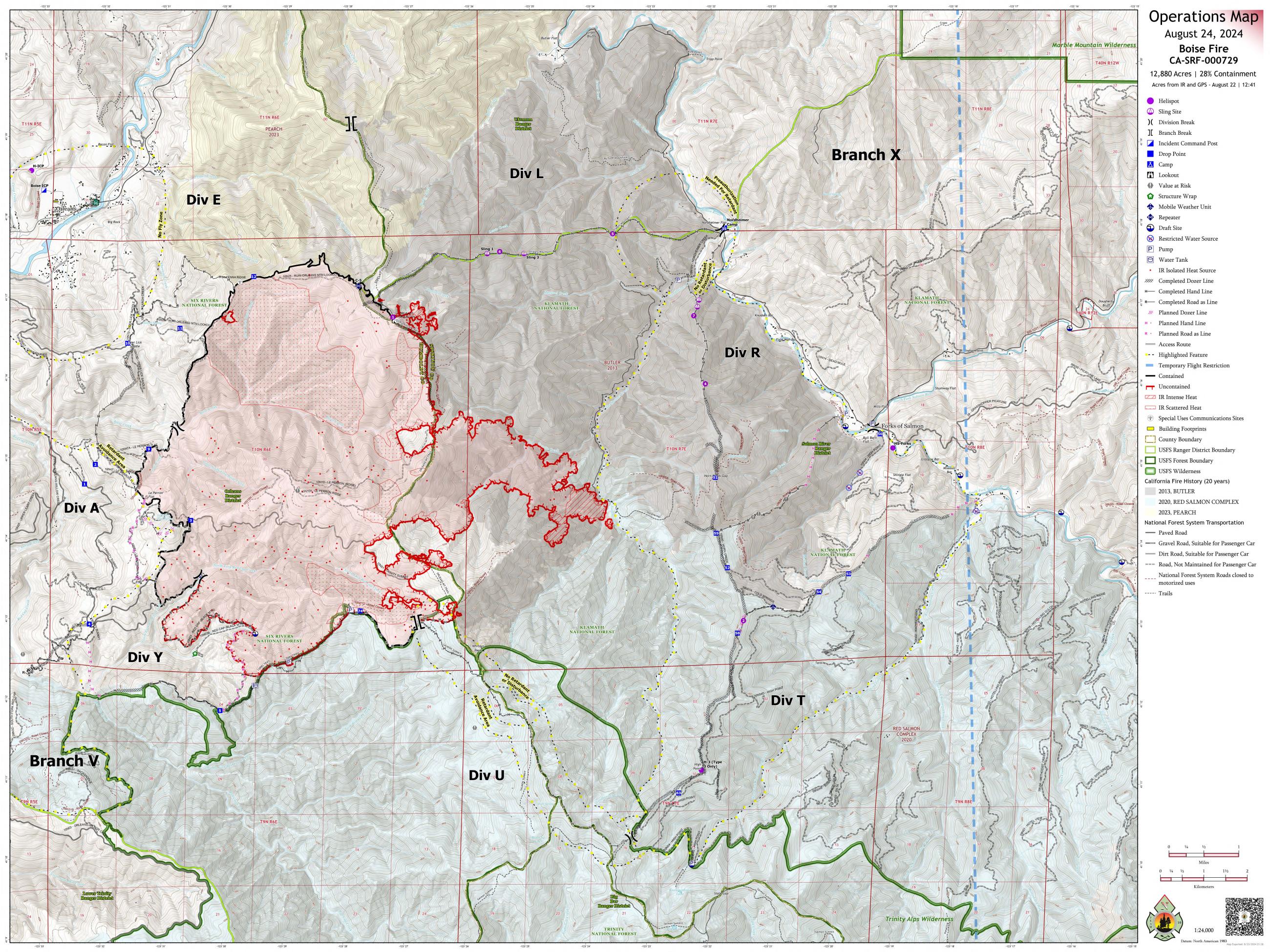 Boise Fire Operation Map August 24 2024