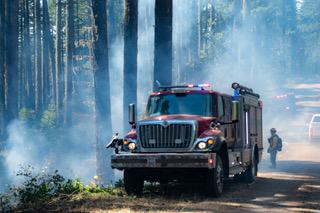 Engine on the line of Dixon Fire