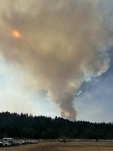 Smoke plume from the Boulder Fire from firing operations