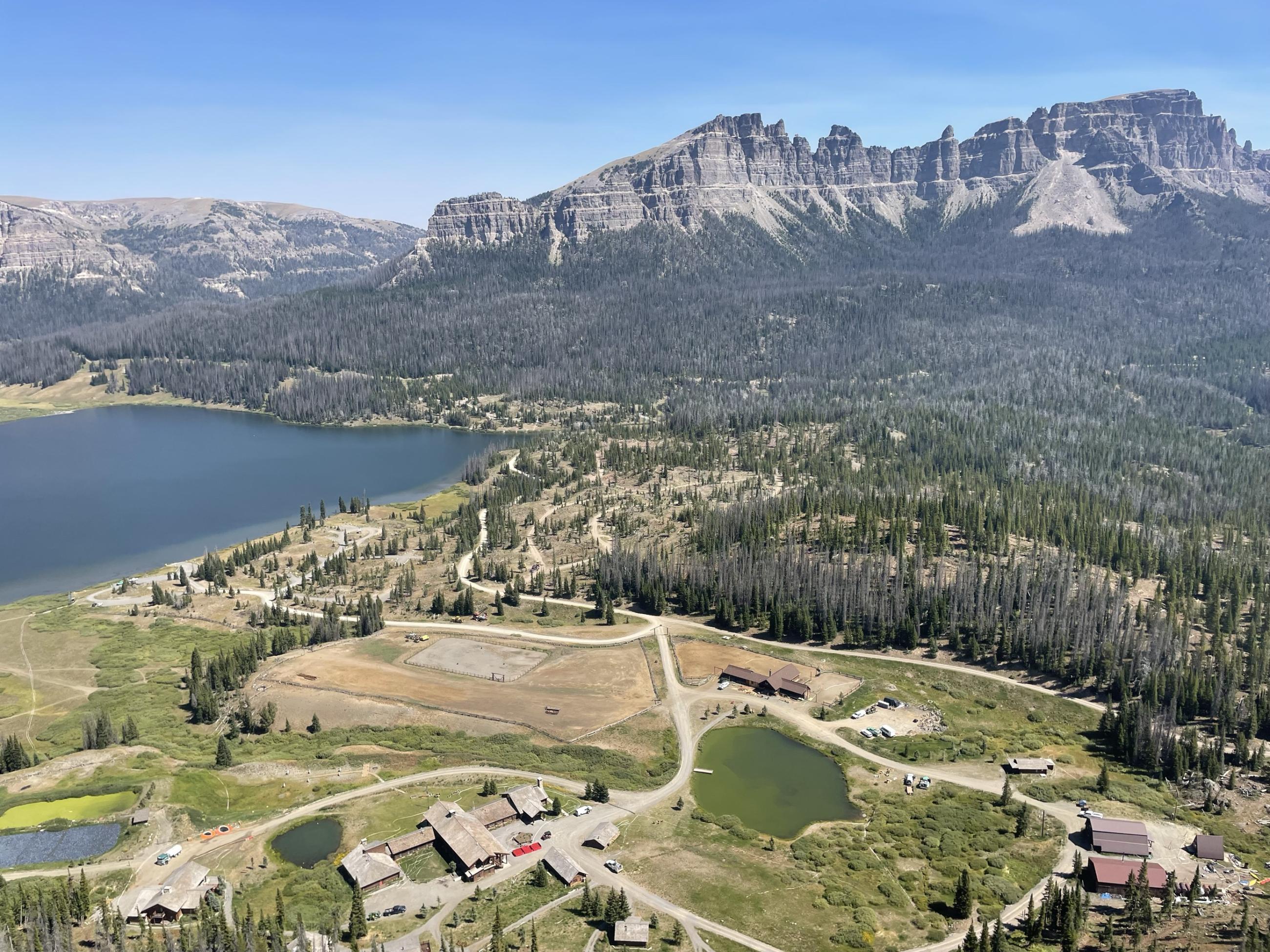 Aerial photo looking down on Brooks Lake