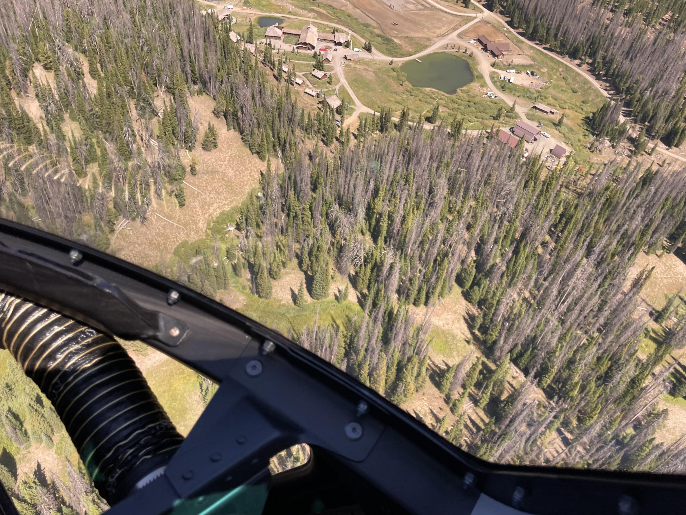 Aerial photo looking down on Brooks Lake