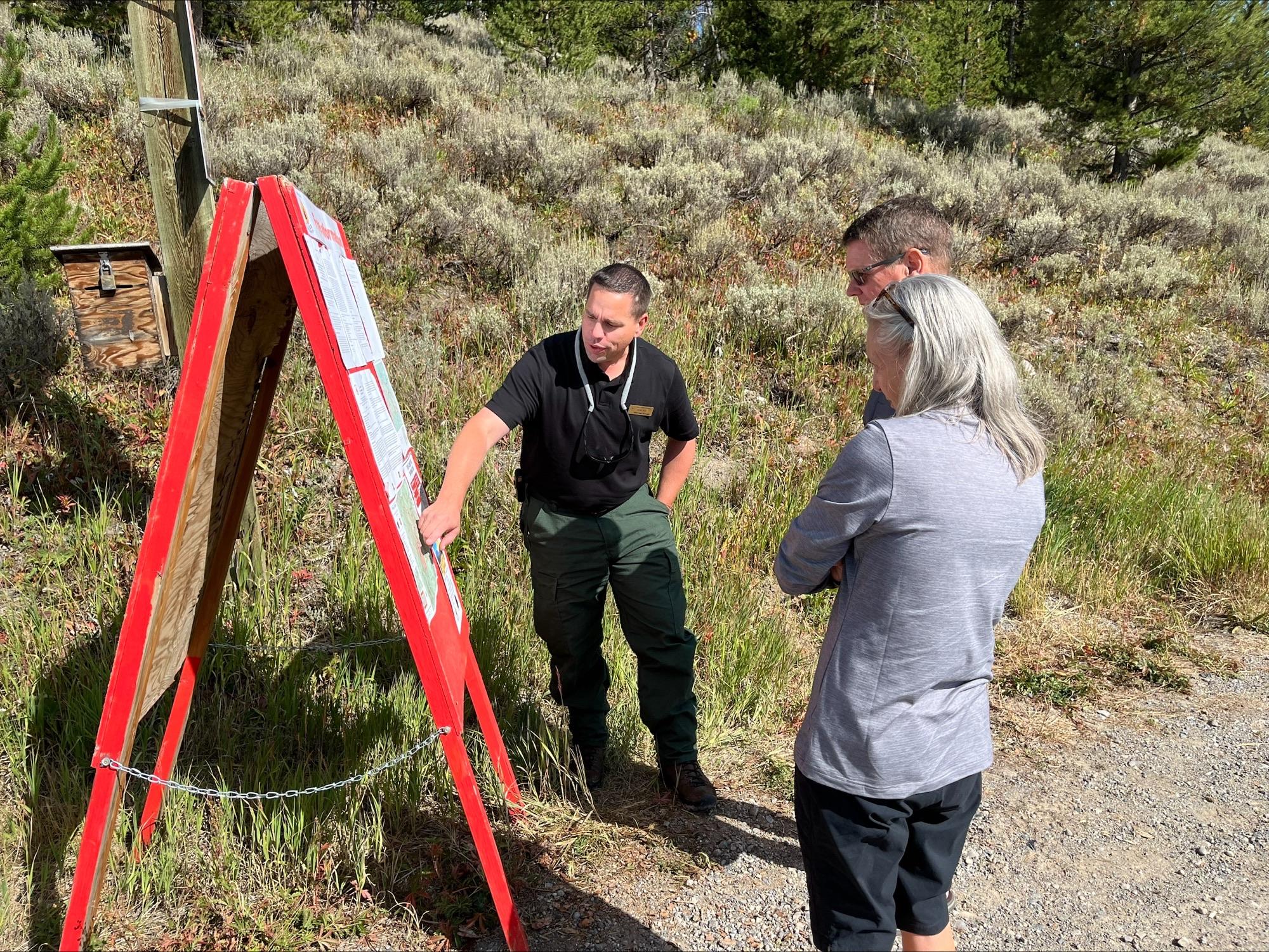 Public Information Officer engages with public on community traplines 