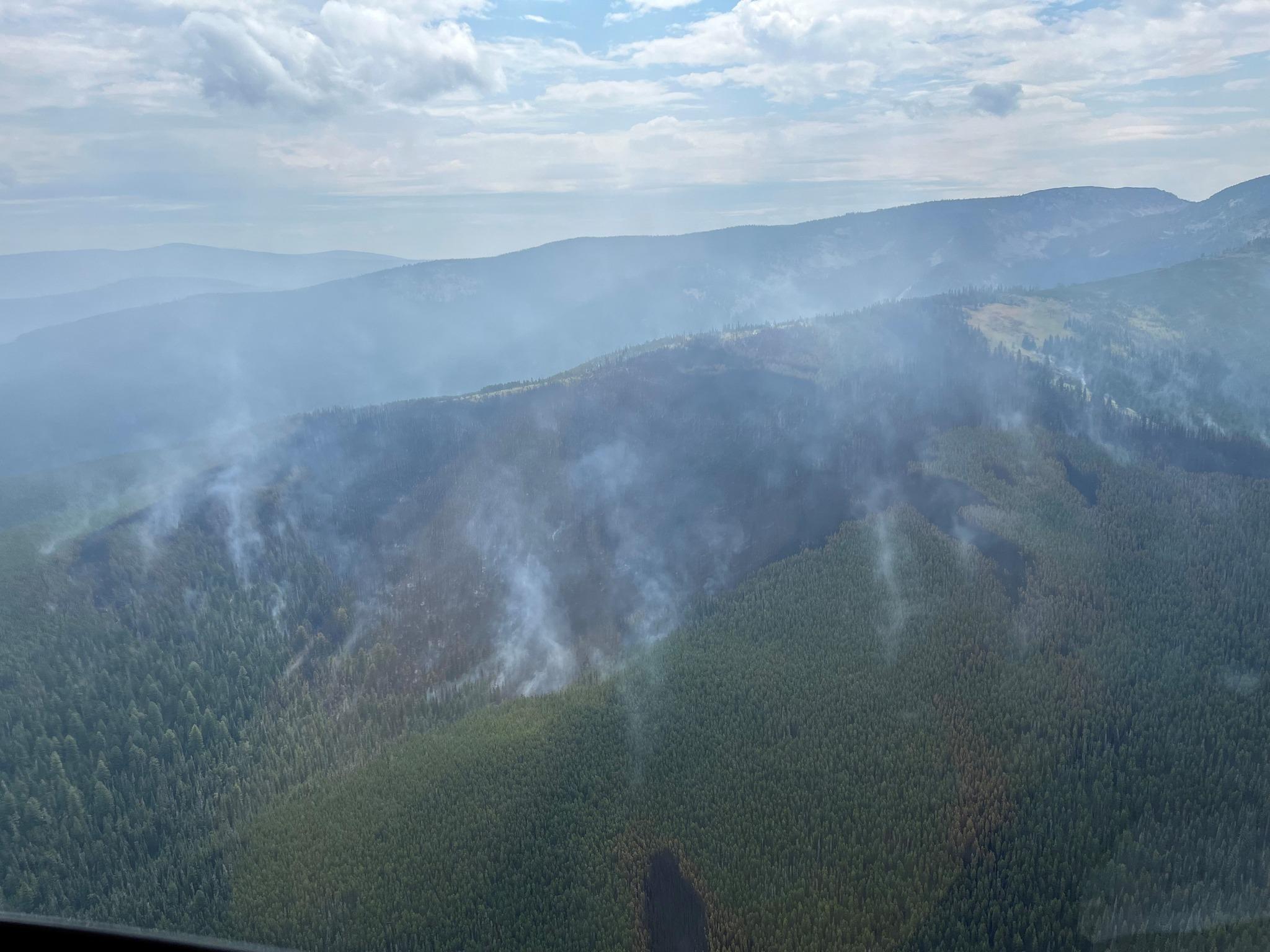 Aerial picture of Johnson fire on August 4, 2024