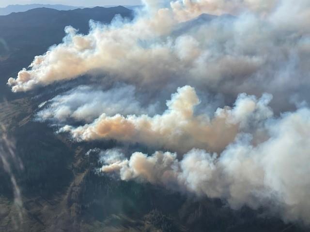 Morning Aerial View: Fish Creek Fire Wednesday August 21, 2024