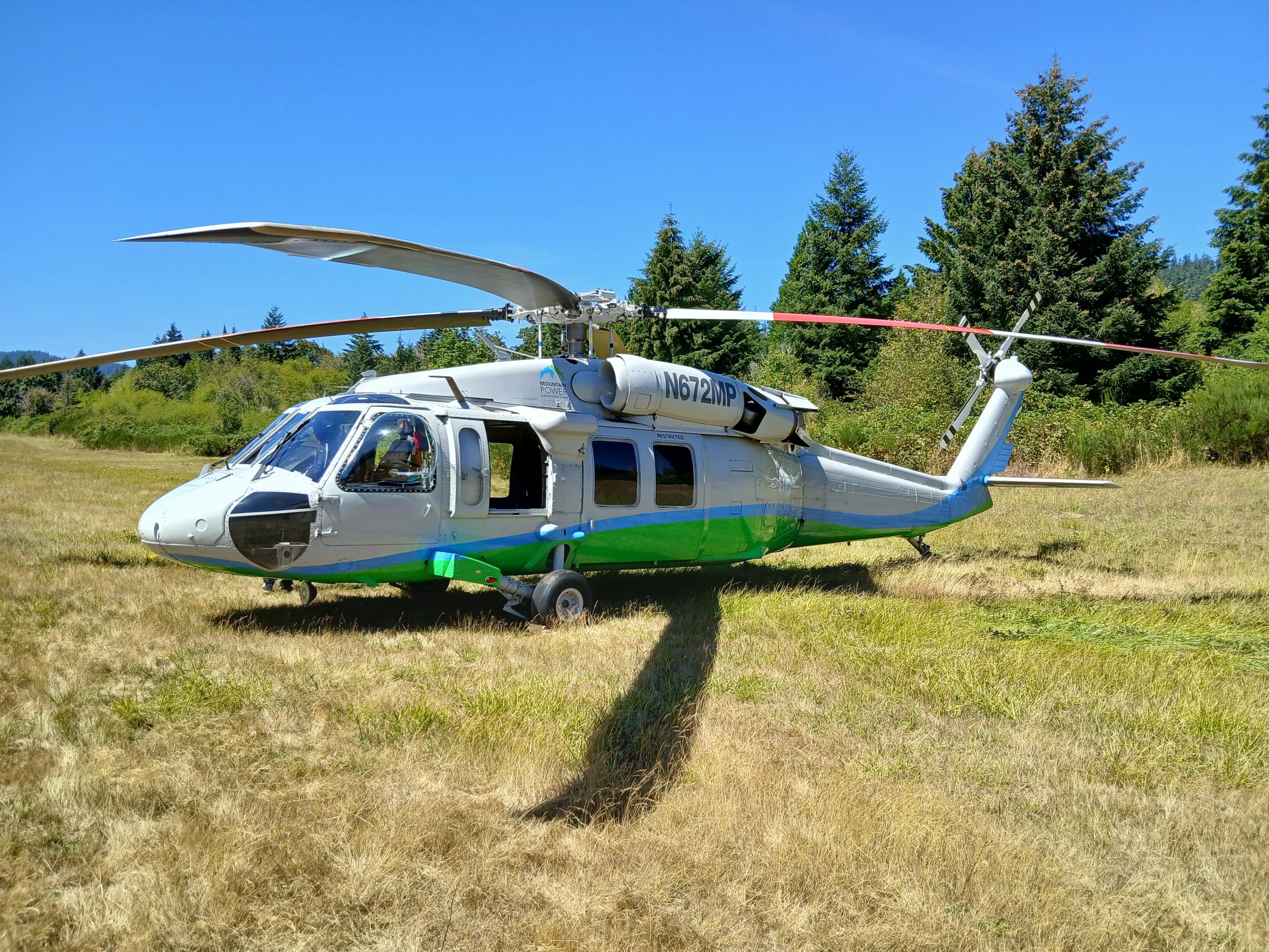 This photo shows a type 1 helicopter assigned to the Willamette Complex Fires.