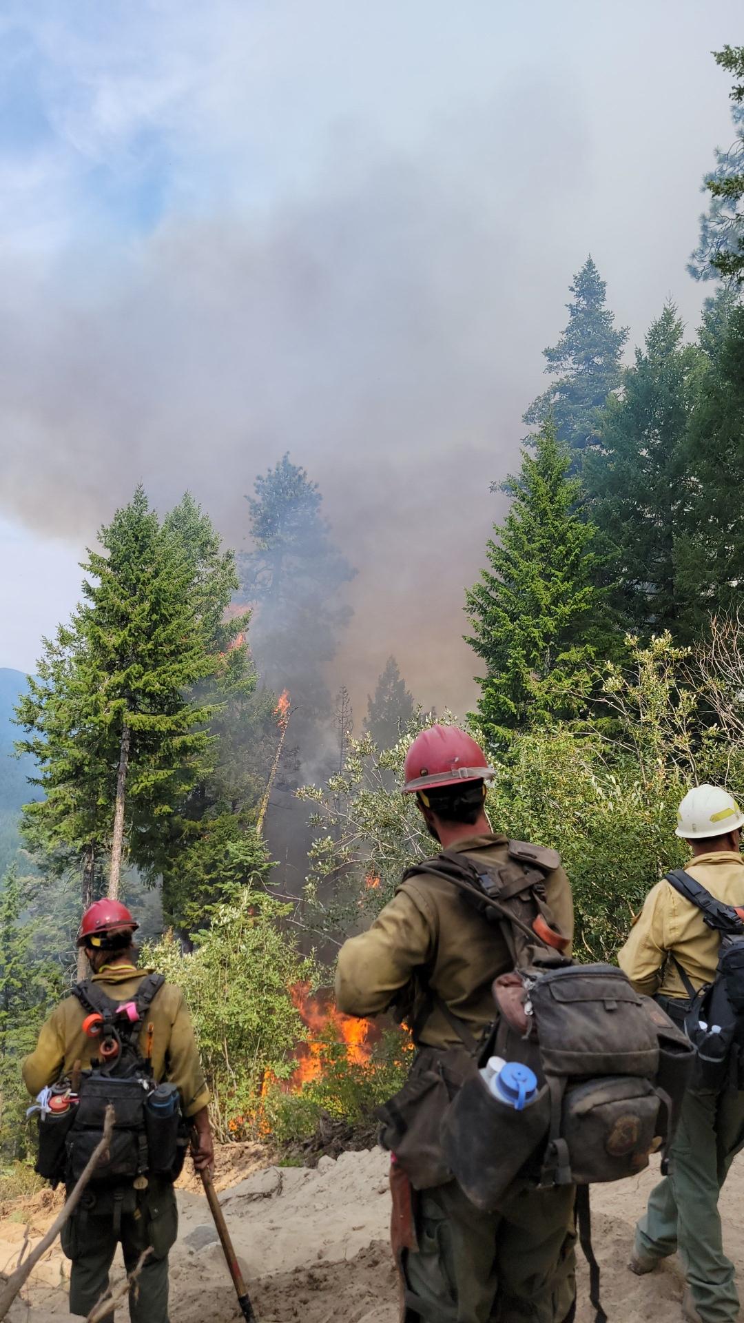 South Fork Fire Rescue crew members working on the Snag Fire 