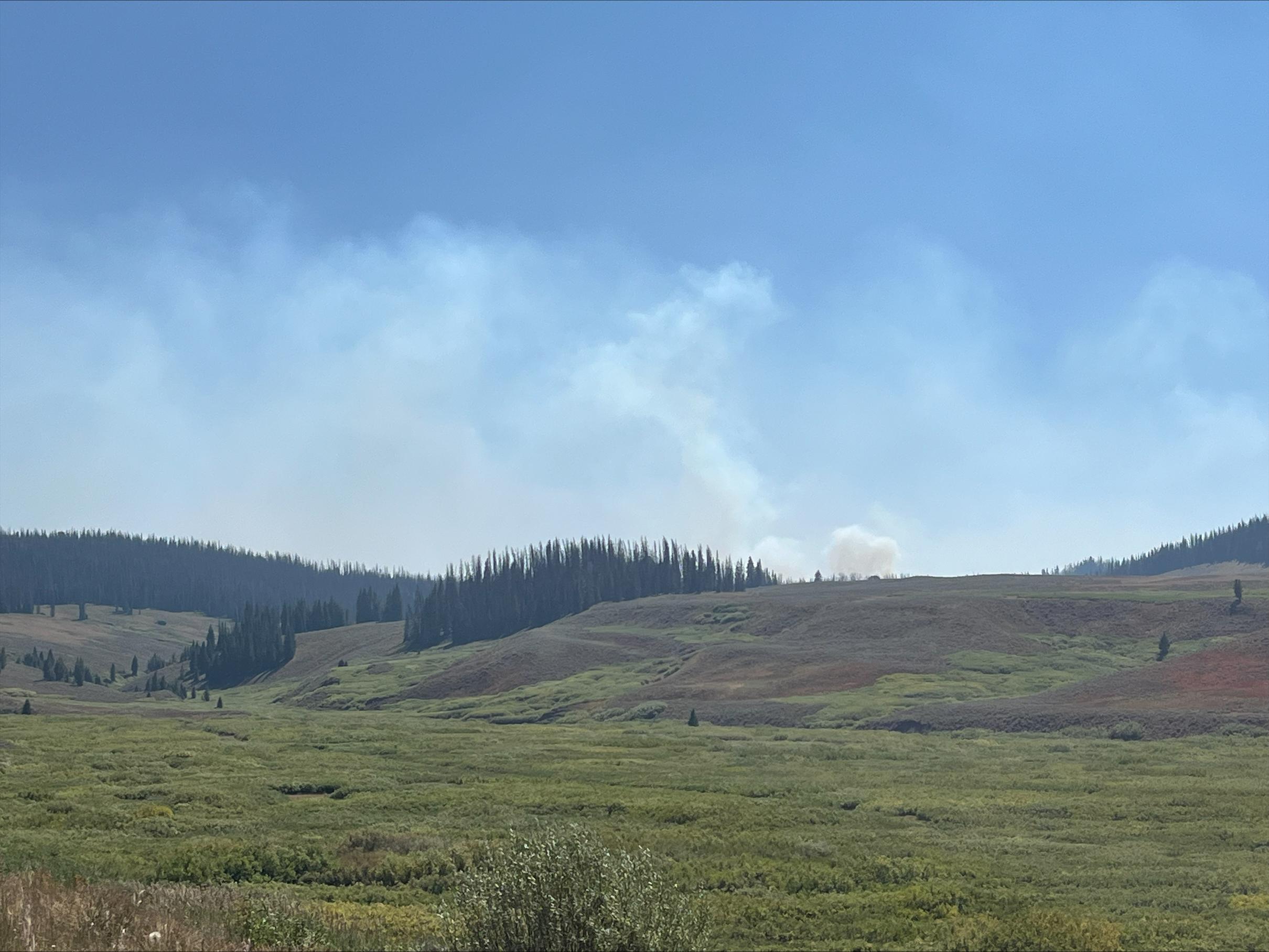 Increased smoke activity on the Fish Creek Fire