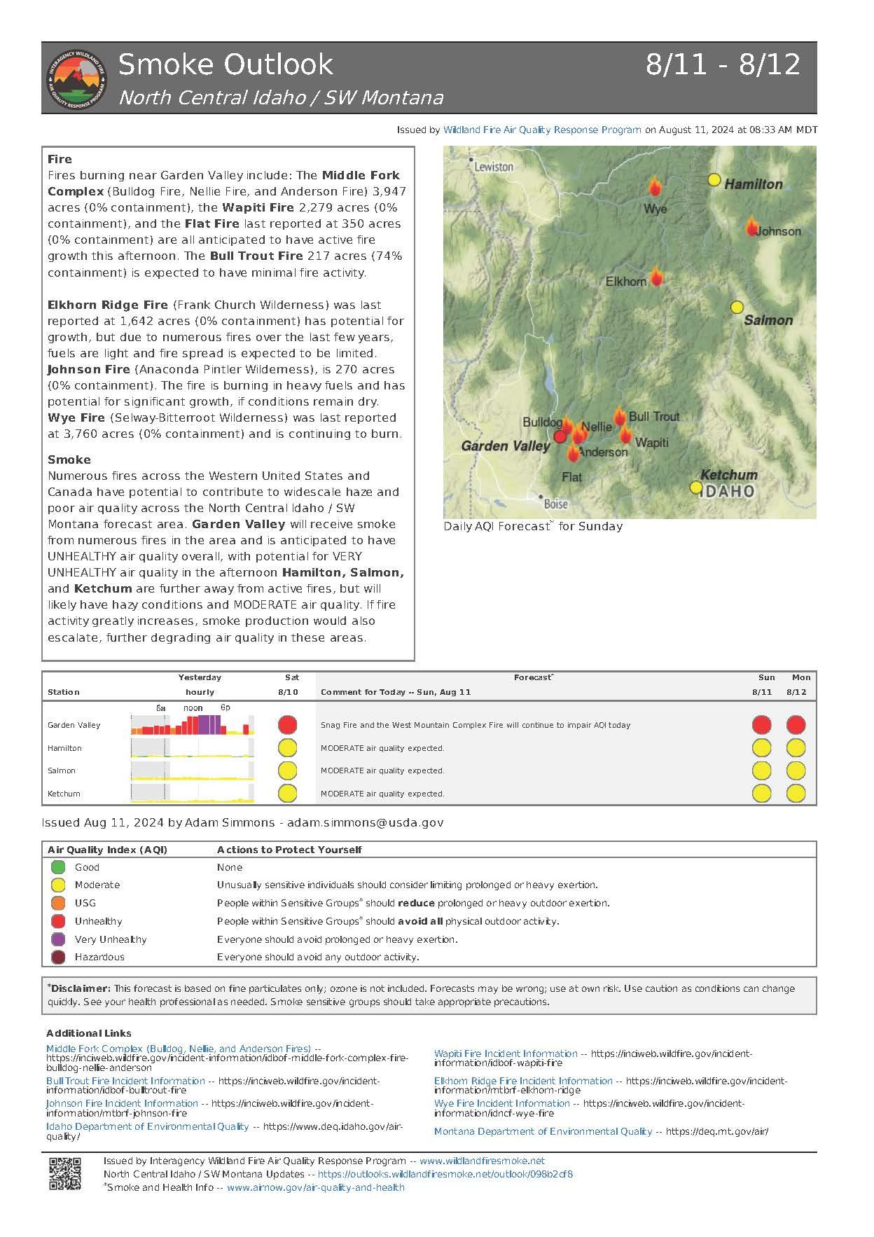 Smoke Outlook for August 11 2024