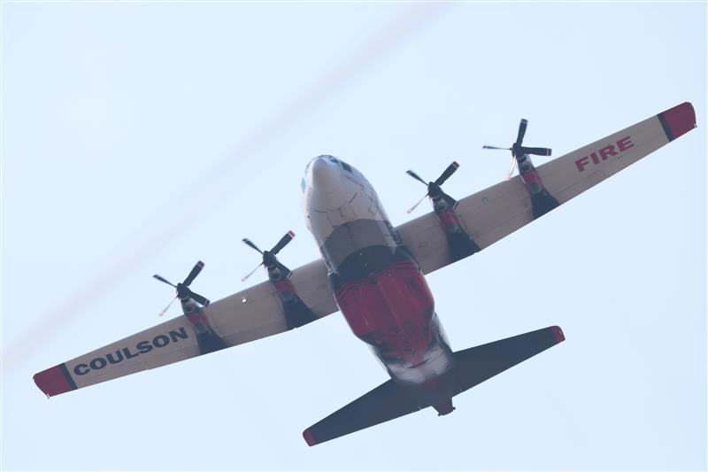 Large Air Tanker flies in Stanley Area, August 27