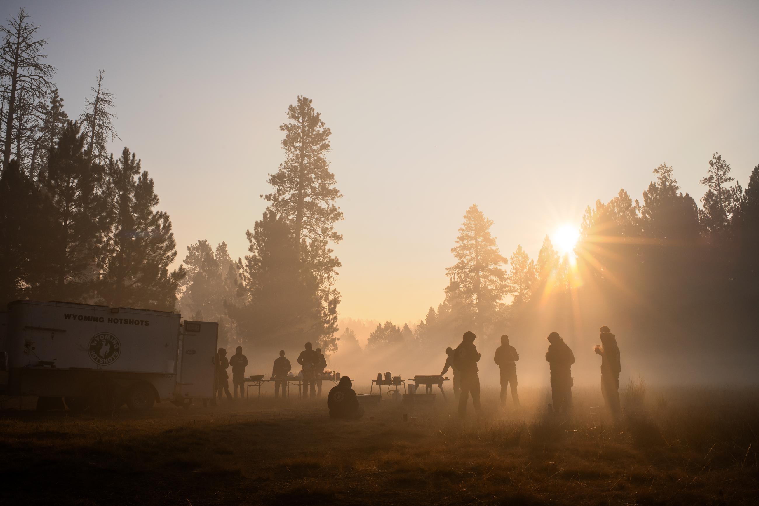 Sunrise at Wyoming IHC Spike Camp on the Telegraph Fire #2