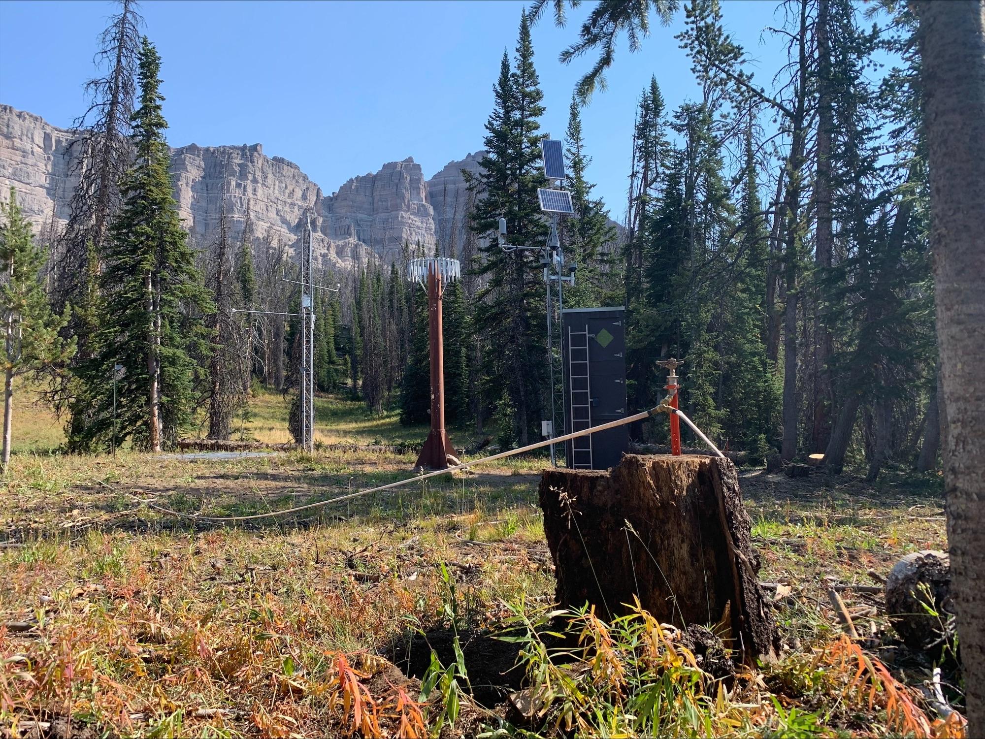 sprinklers positioned to protect structures