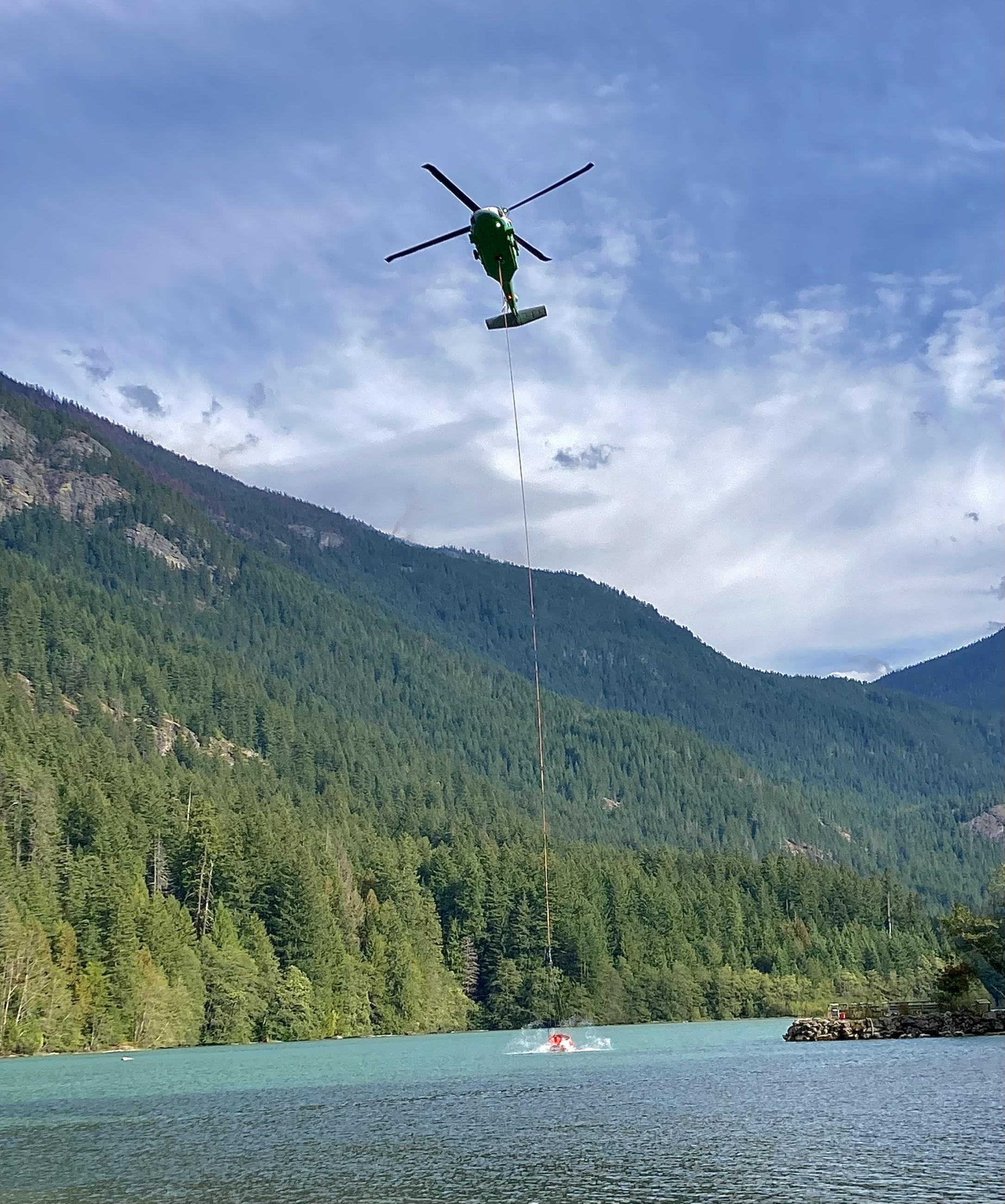 Helicopter Bucket Work at Diablo Lake