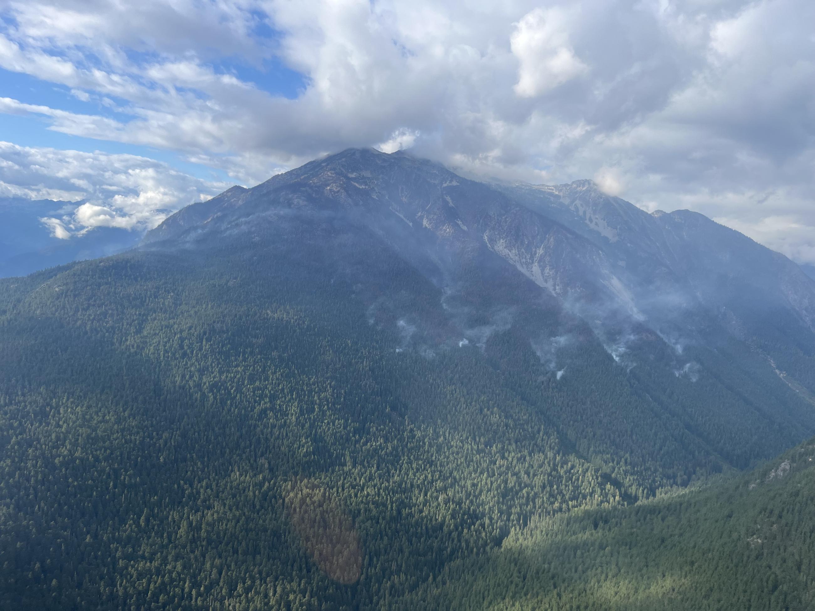 Helicopter View of Ruby Fire above Panther Creek