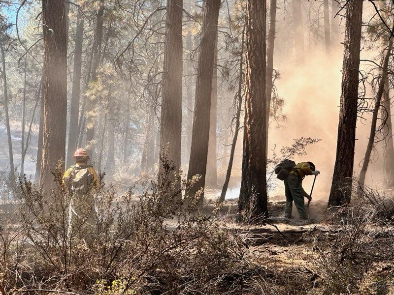 Crews cooling hotspots on Copperfield Fire