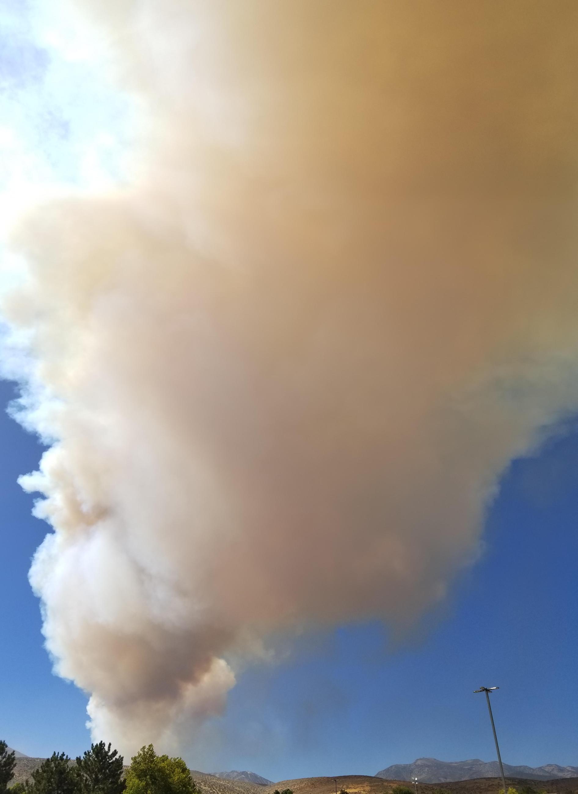 Smoke from Davis Fire as seen from Galena High School 