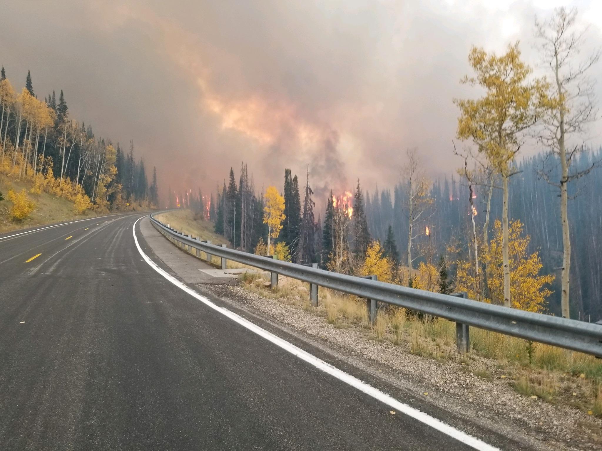Fire along highway 35